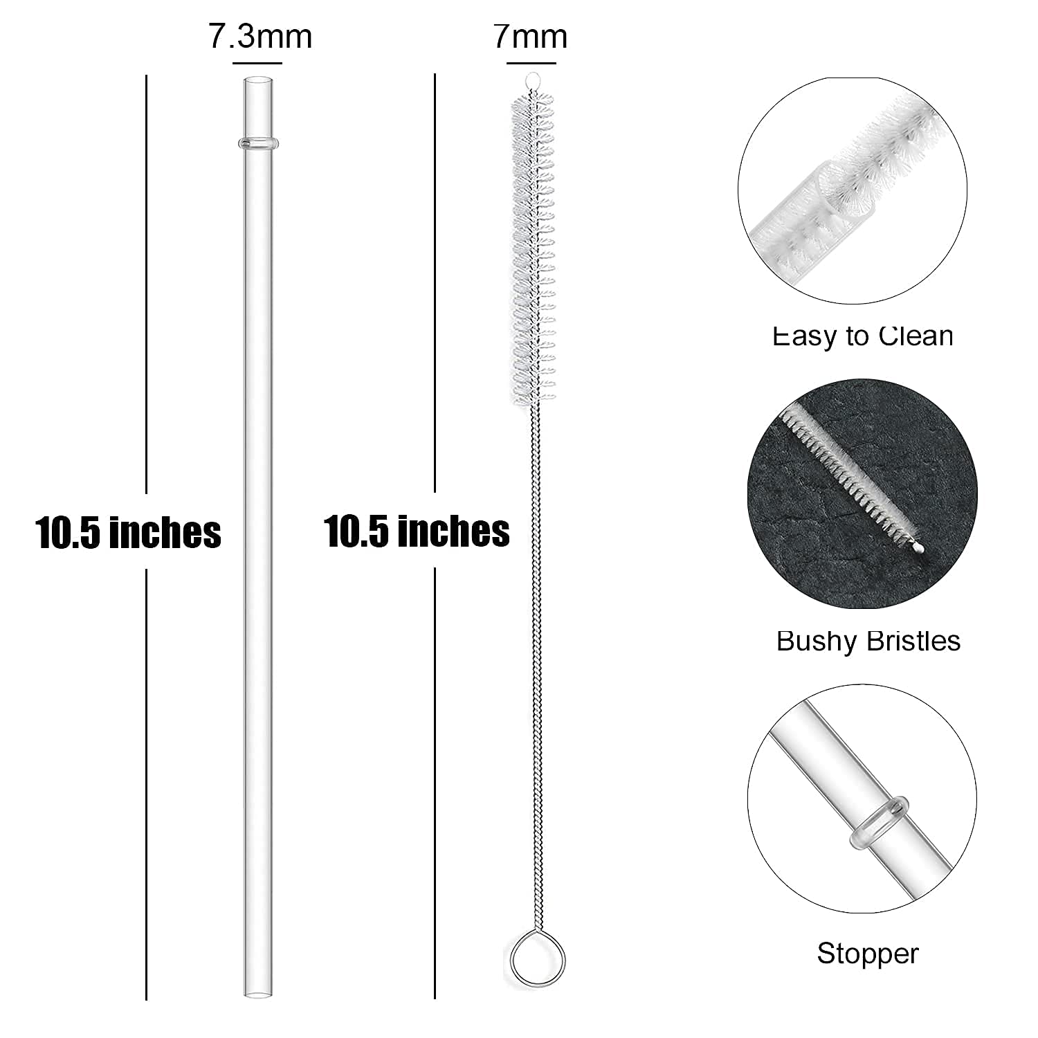 ALINK 12-Pack Reusable Clear Plastic Straws & 12 Glitter Straws for Smoothies, Cocktails, and Parties - BPA-Free Eco-Friendly Drinking Straws Set