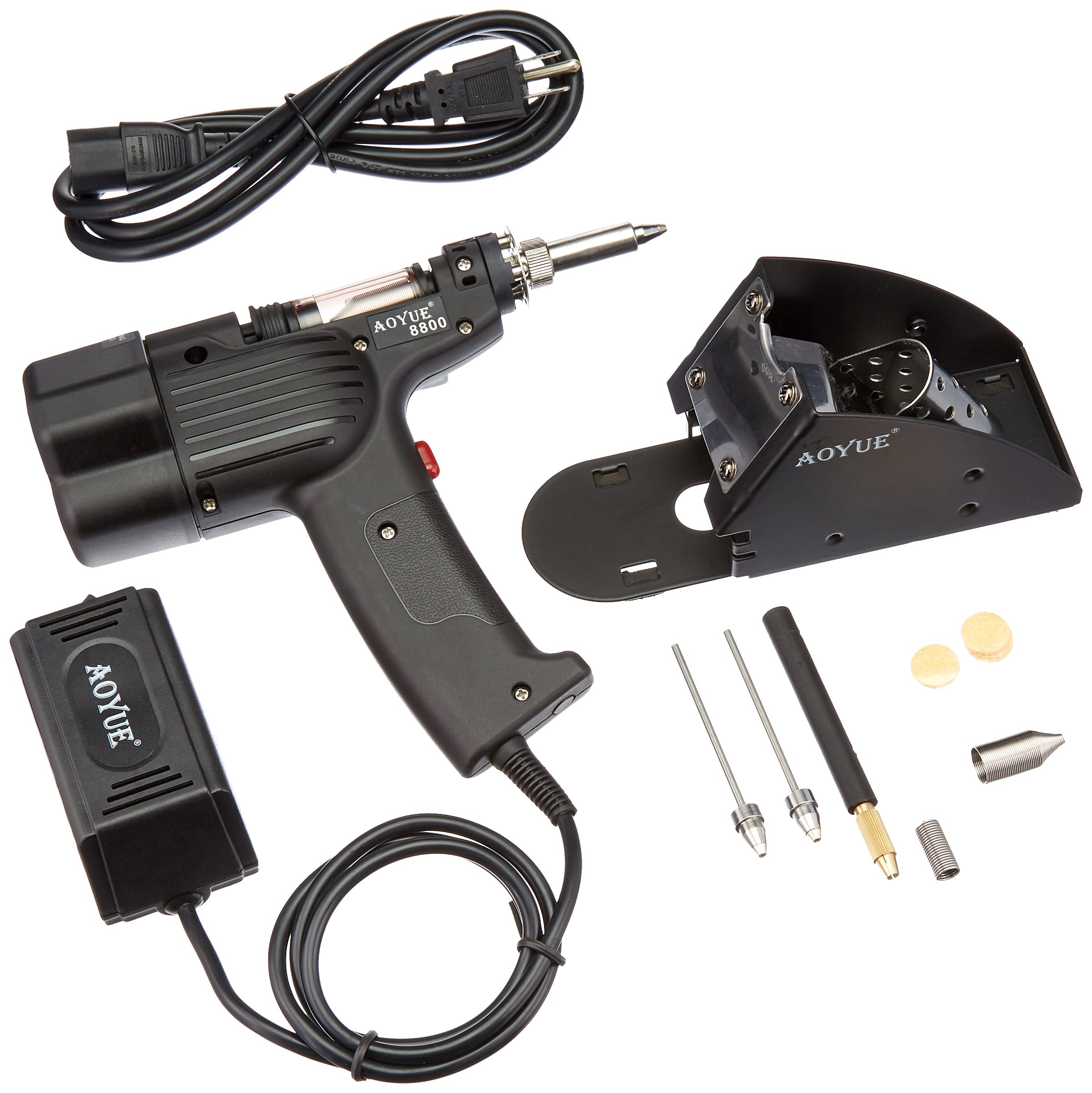 Aoyue 8800 Self-Contained Desoldering Gun with Internal Vacuum Pump & Carrying Case - 120V AC for Electronics Repair, PCB Work, and Soldering Projects