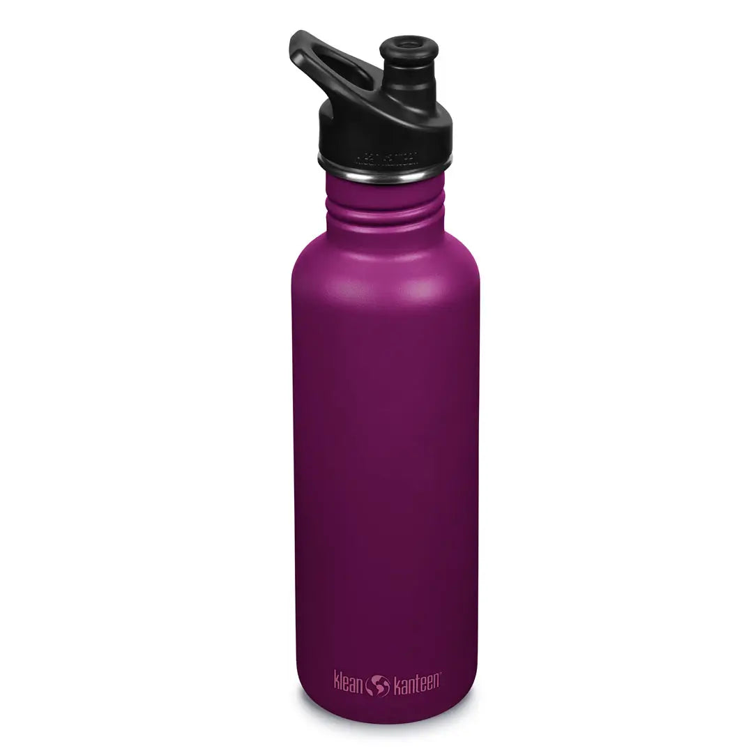Klean Kanteen Classic Sports Cap 800ml Stainless Steel Water Bottle - Leak Proof & BPA Free for Gym, Hiking, Camping & Outdoor Activities