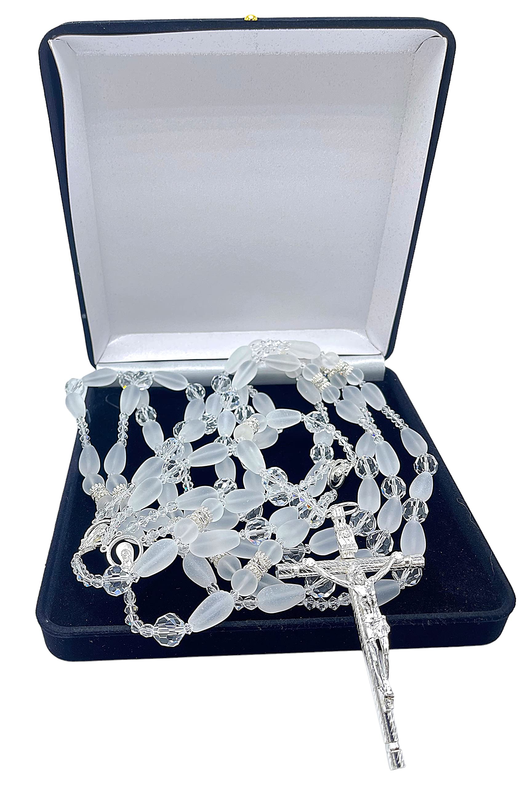 Traditional Crystal Wedding Lasso - Elegant Crystal Wedding Rosary for Catholic Ceremonies | Lazo De Boda De Crystal for Bridal Unity Rituals | Perfect for Wedding, Vow Renewal & Quinceañera Celebrations