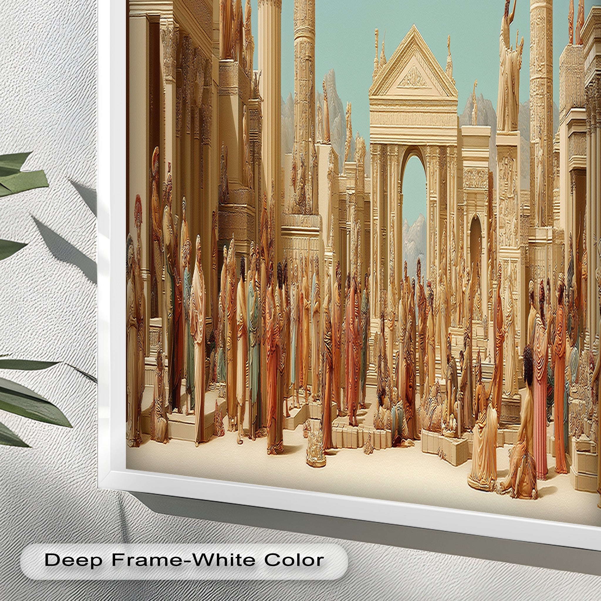Ancient Agora Gathering - Roman Forum Oil Painting Wall Art | Historical Landscape Artwork | Perfect for Home Decor, Office & Gallery Display