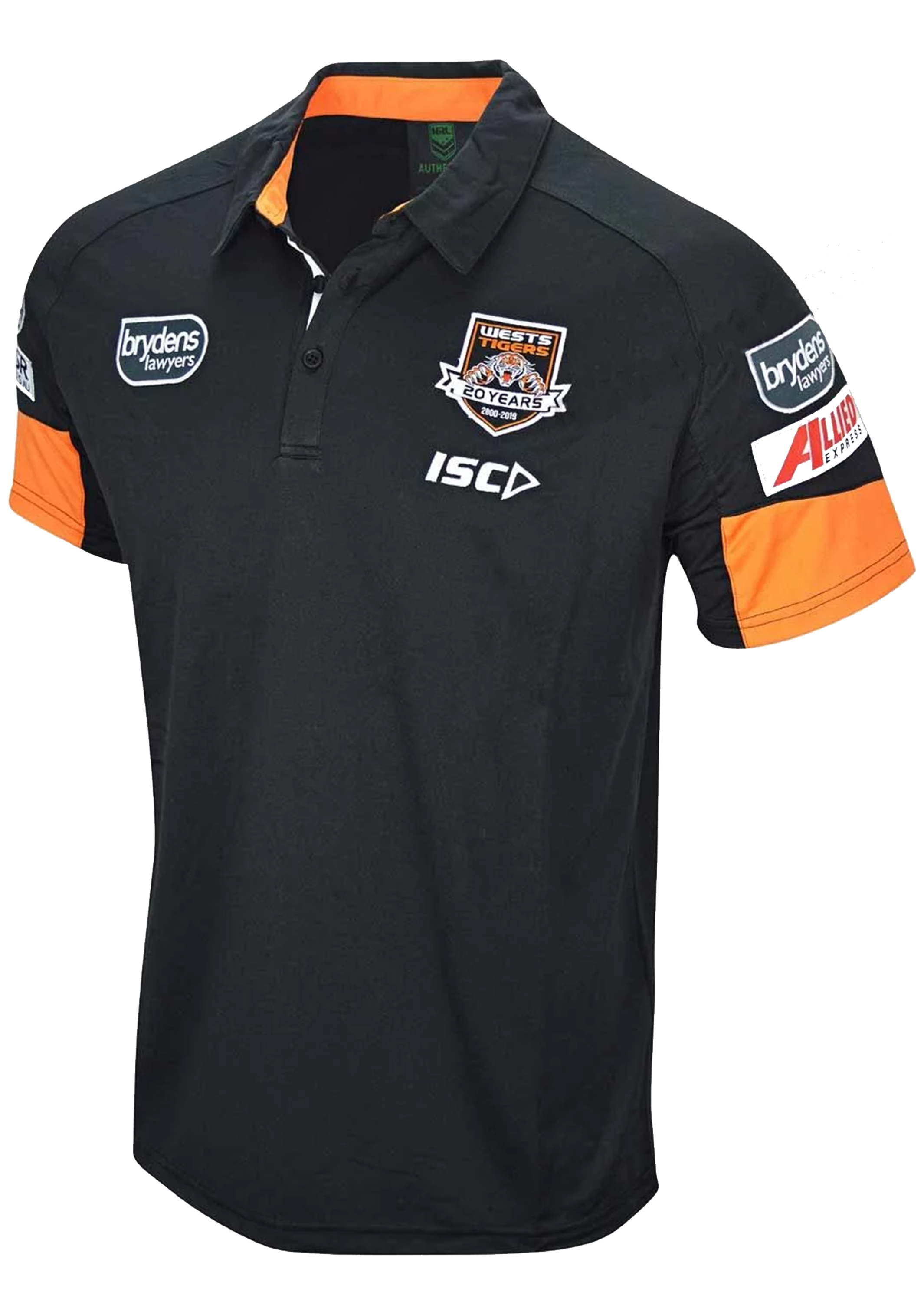 ISC Men's Wests Tigers Media Polo Shirt - Breathable Performance Polo for Rugby Fans - Perfect for Game Day, Casual Wear & Team Events