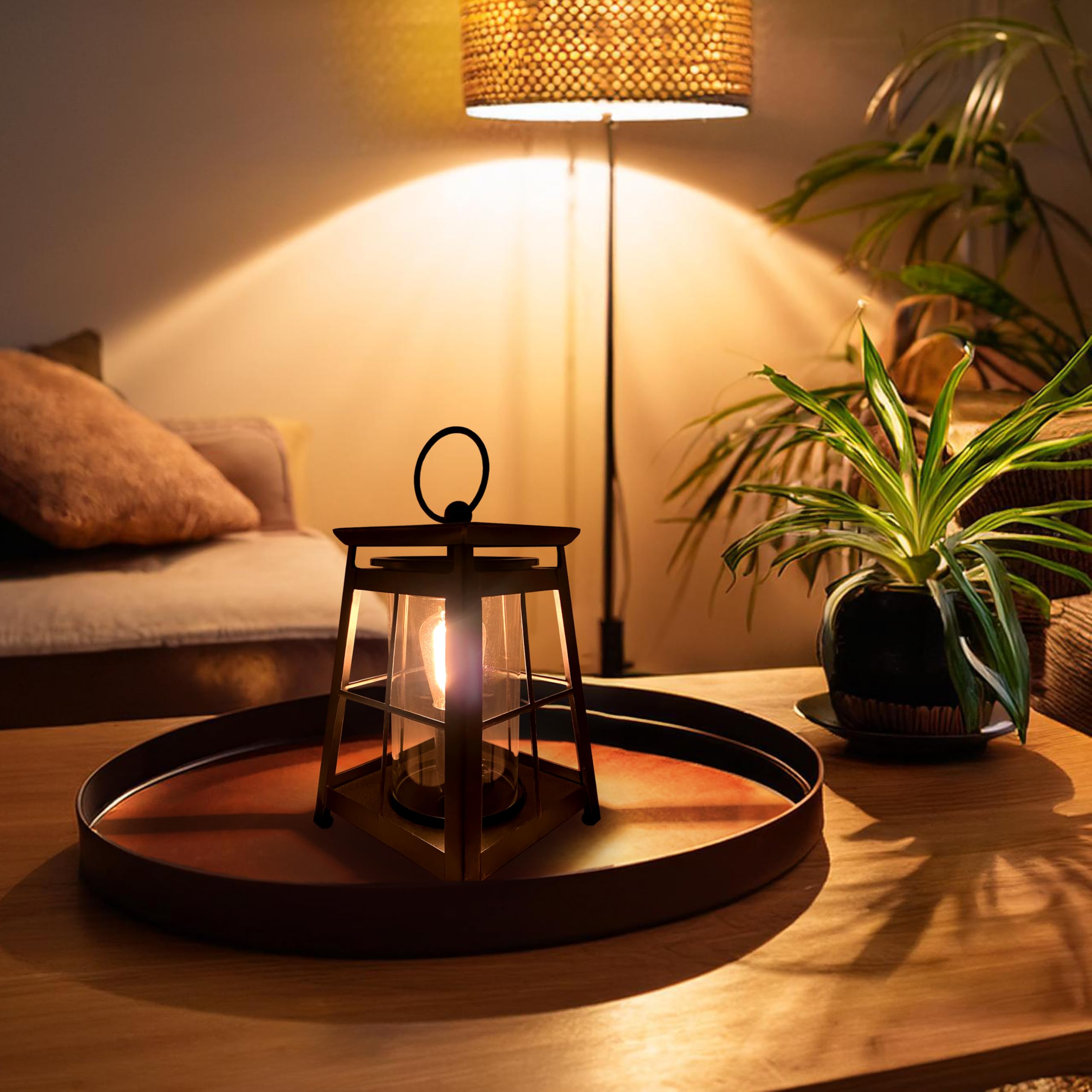 Vintage Edison Style Metal Electric Wax Warmer Lantern - Aromatherapy Wax Melter for Home, Office, Spa & Gift Giving