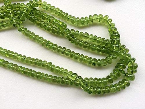 Natural Peridot Beads 4-7mm - Gemstone Rondelle Beads for Jewelry Making, DIY Necklace, Bracelet - 16 Inch Strand (Code-MVG-16628) - Perfect for Birthstone Gifts, Boho Style Jewelry & Spiritual Healing Crafts
