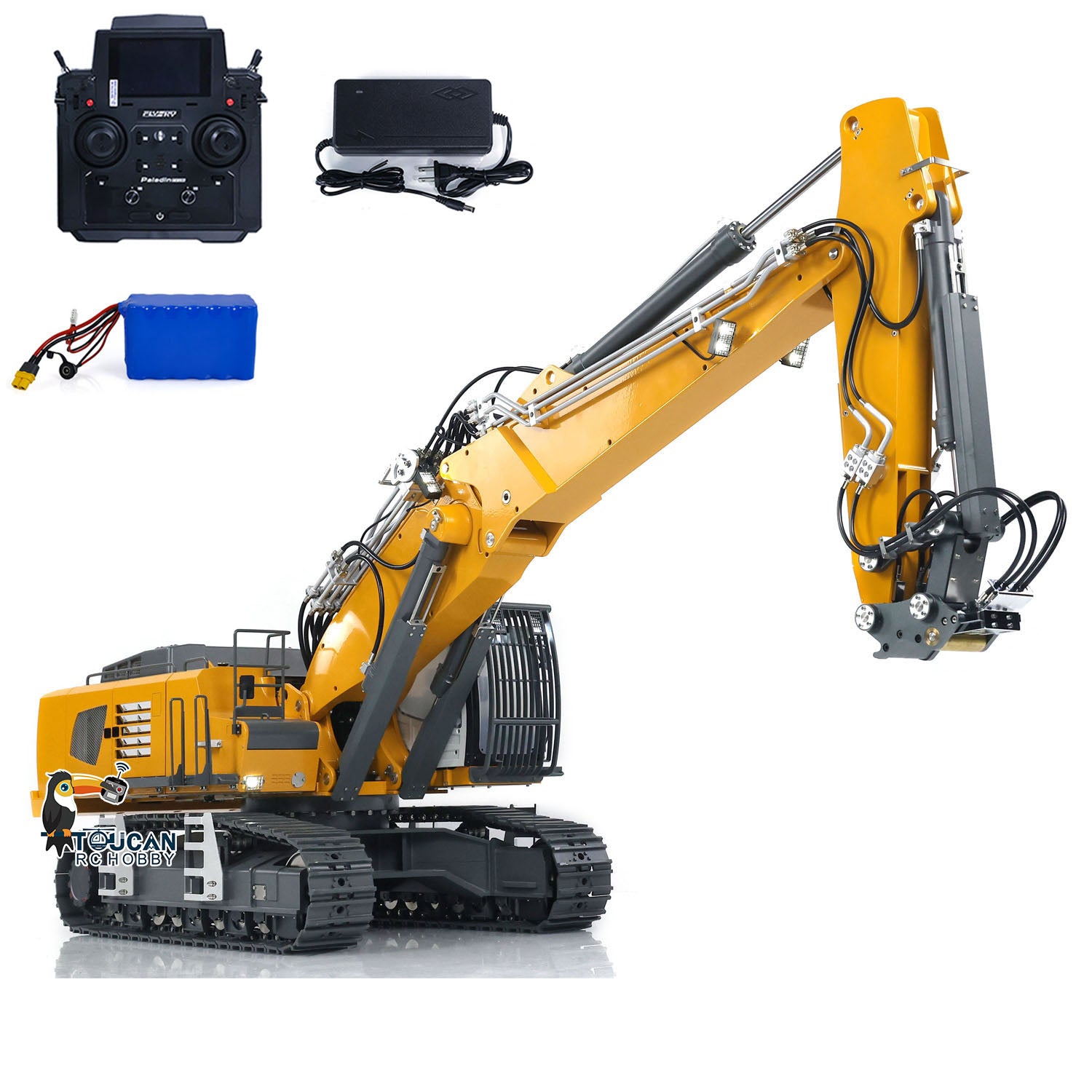 1/14 Scale K970 301 RC Hydraulic Excavator Toy - Ready to Run Remote Control Digger Model with Painted Assembly (Ideal for Construction Enthusiasts & Kids Outdoor Play)