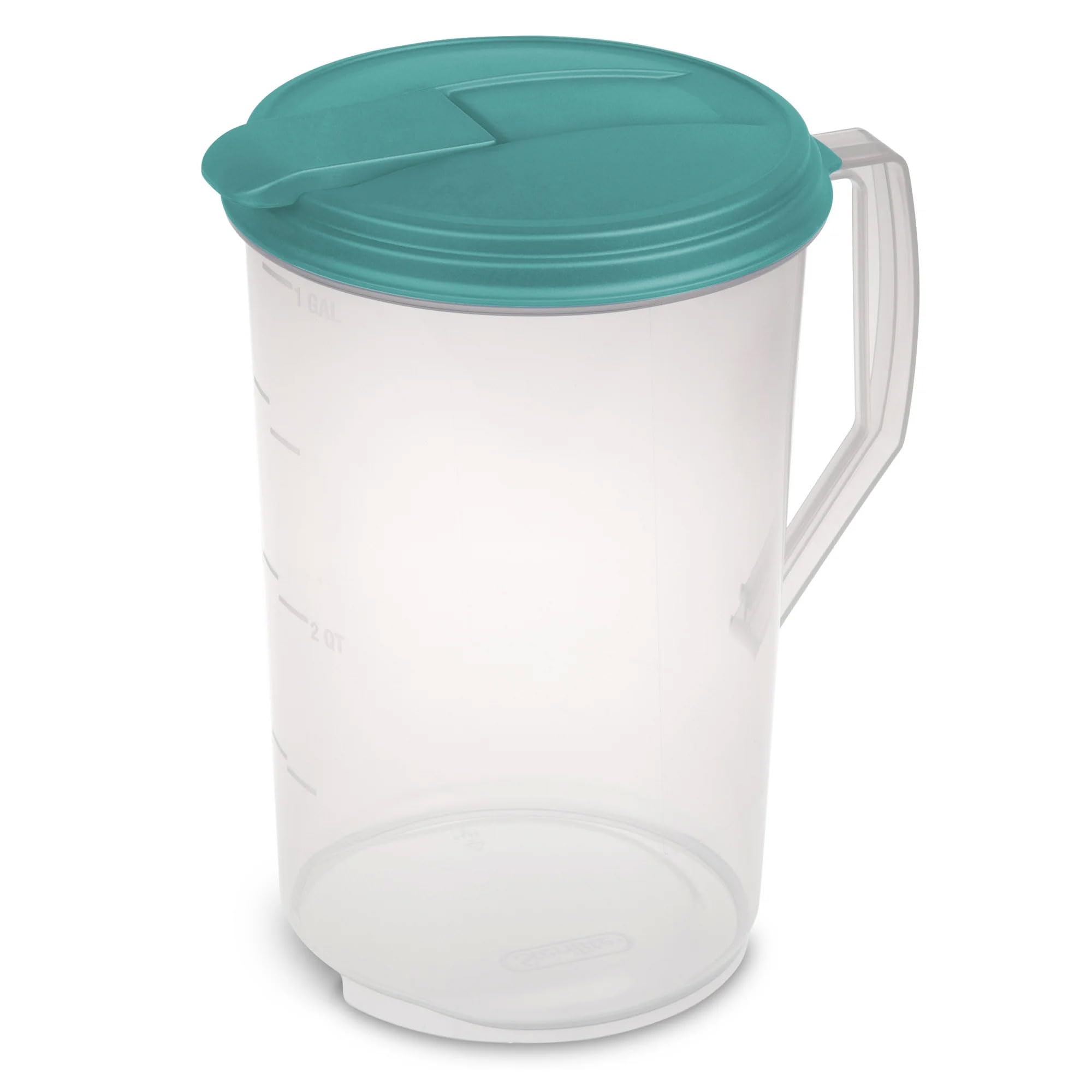 Sterilite 1-Gallon Clear Plastic Pitcher with Spout & Lid - 6 Pack for Kitchen & Beverage Serving