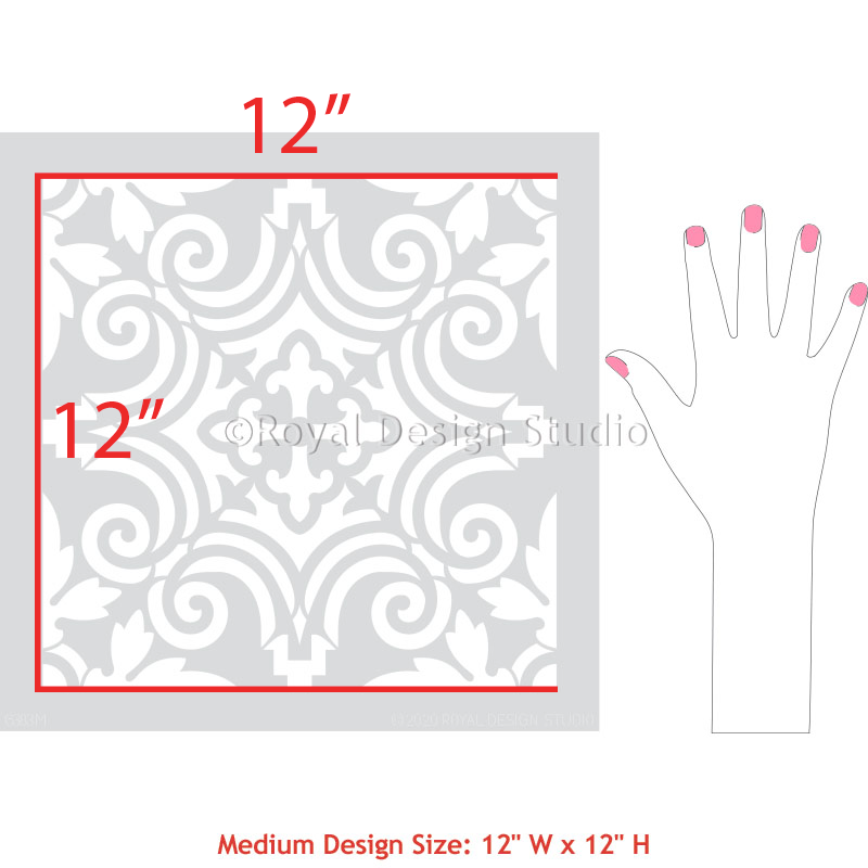 Augusta Tile Stencil - Reusable DIY Tile Painting Template for Home Decor, Bathroom & Kitchen Backsplash - Perfect for Ceramic, Porcelain & Mosaic Tile Projects