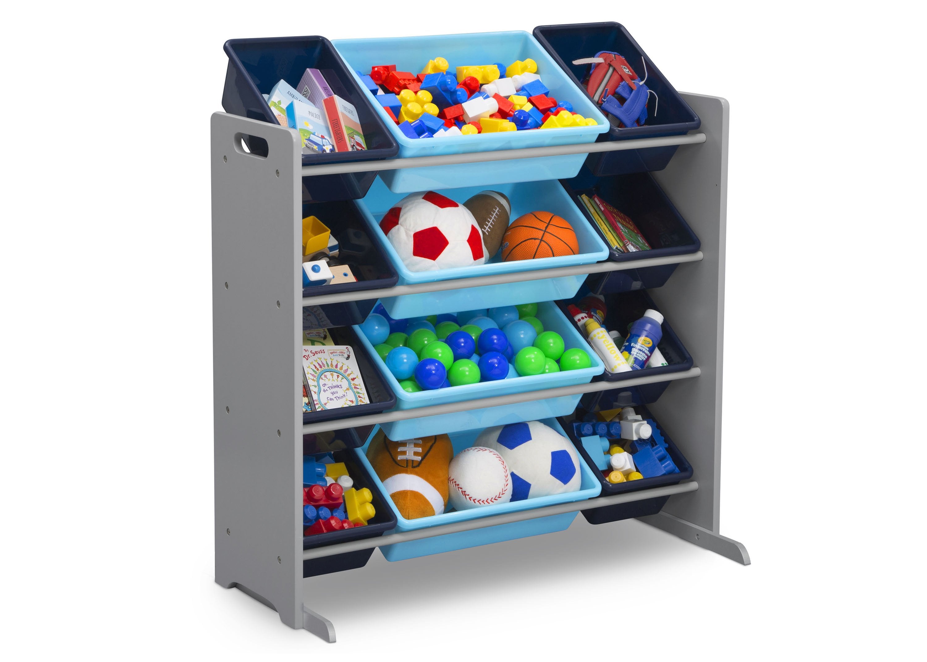 12-Bin Kids Toy Storage Organizer - Plastic Toy Box Organizer with Removable Bins for Playroom, Bedroom & Nursery Organization