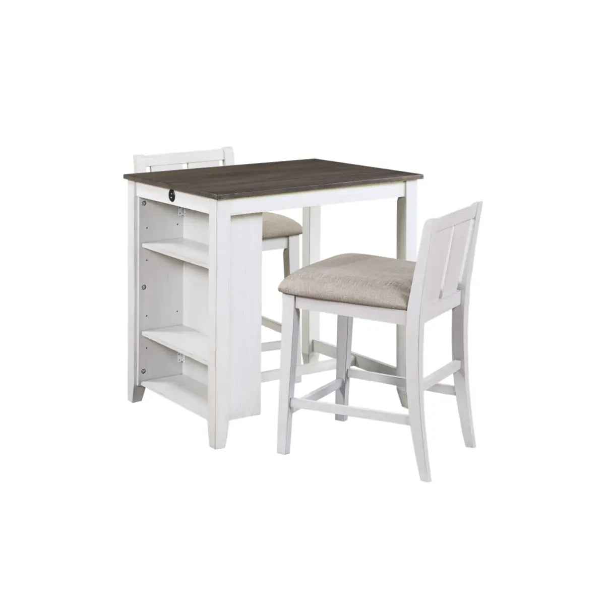 Daye Counter Height Dining Set 5773WH - 5-Piece Modern Kitchen Table & Stools for Breakfast Nook, Bar, Small Space - White Finish