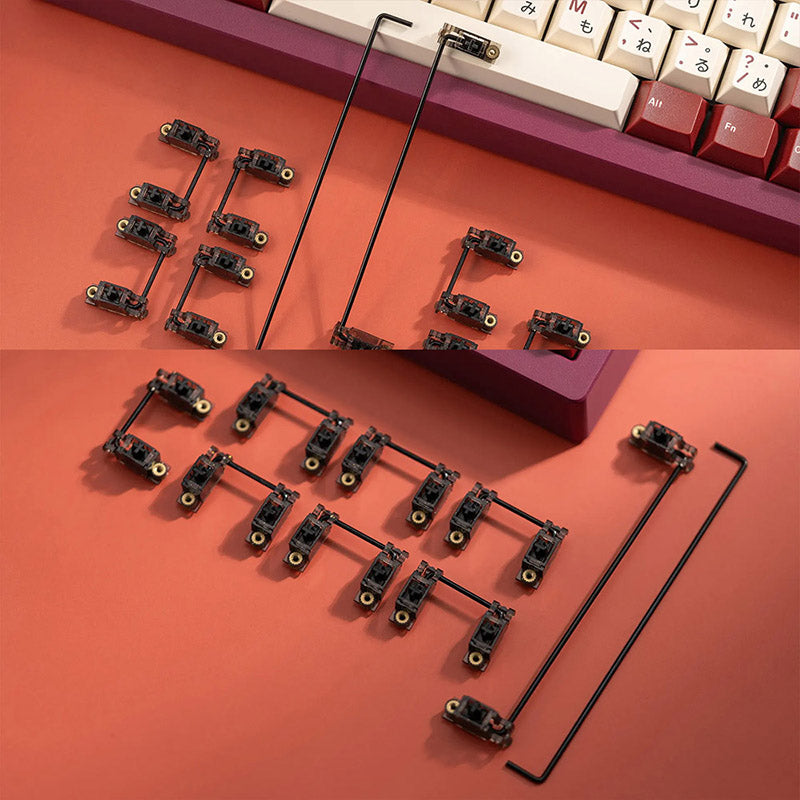 WuqueStudio WS Stabs V3.1 Black Glitter Stabilizers Set for Mechanical Keyboard - Perfect for Gaming, Typing & Custom Keyboard Builds