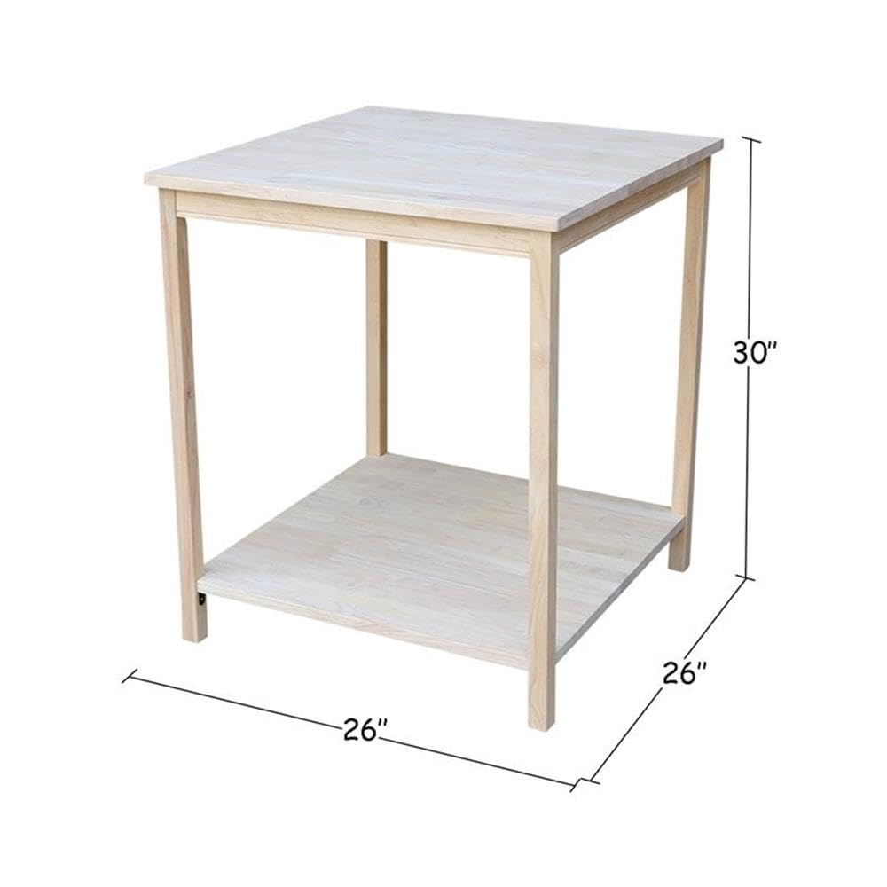 Pemberly Row Solid Hardwood Table - Natural Finish for Office & Home Desks