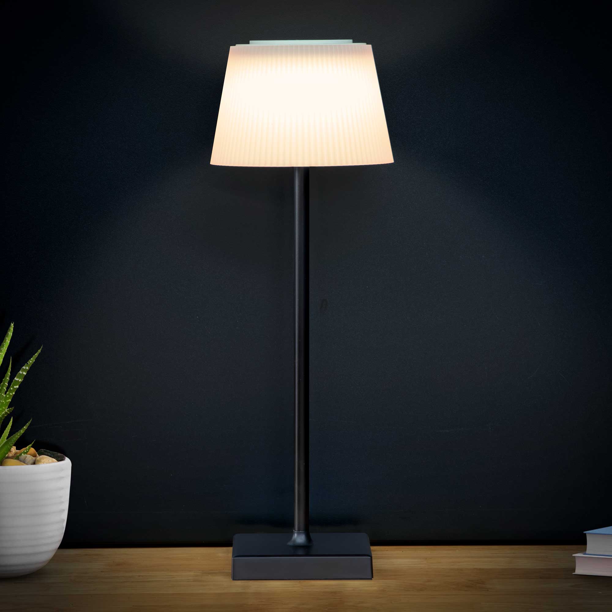 Rechargeable LED Table Lamp with RGB Color Changing - Portable Desk Light for Home, Office, Restaurant - Black (Model DH212) - Perfect for Bedroom Nightstand, Study Room, and Cafe Ambiance Lighting