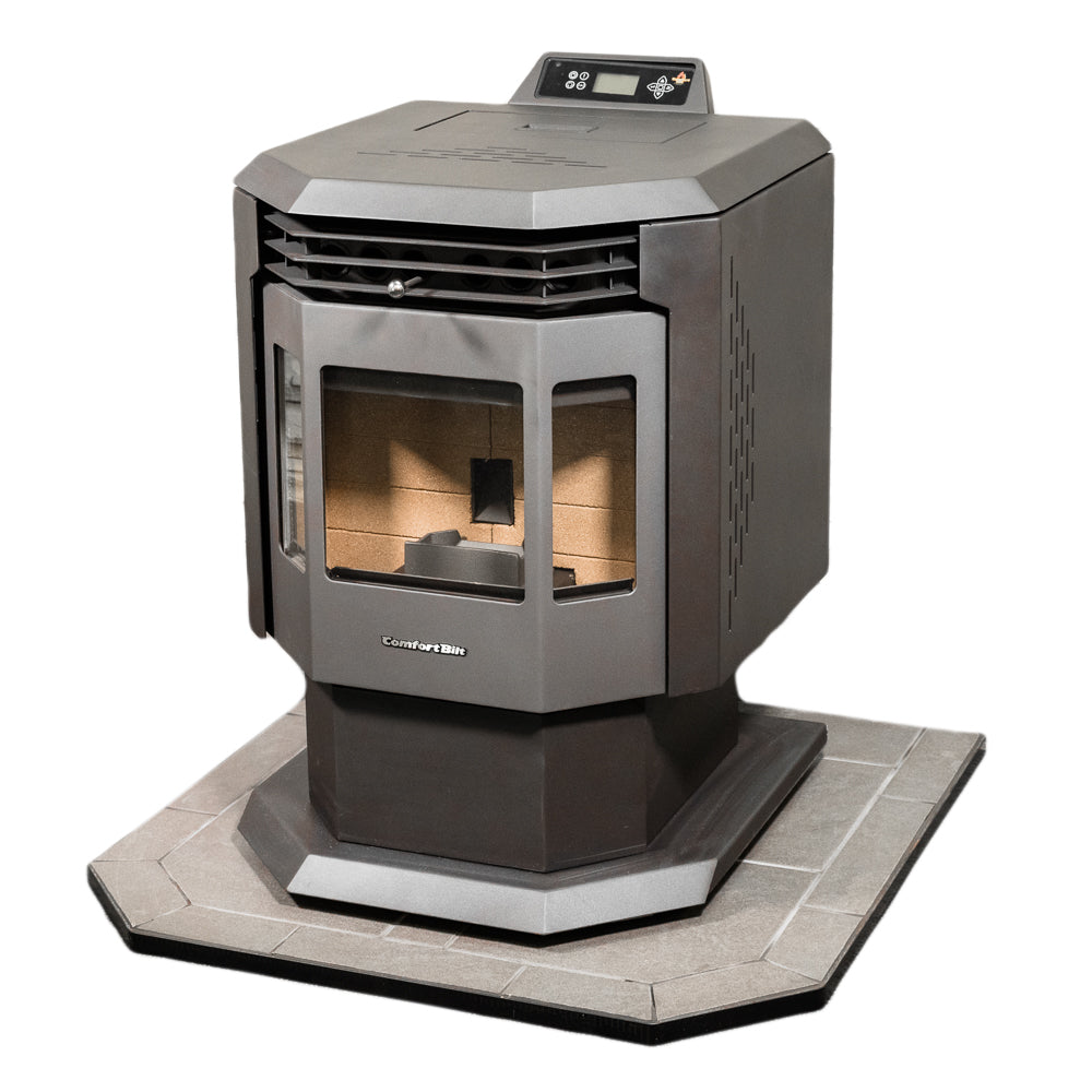 ComfortBilt Flatwall Hearth Pad in Pewter - Fireplace Protection for Wood & Pellet Stoves - Perfect for Living Rooms, Bedrooms & Basements
