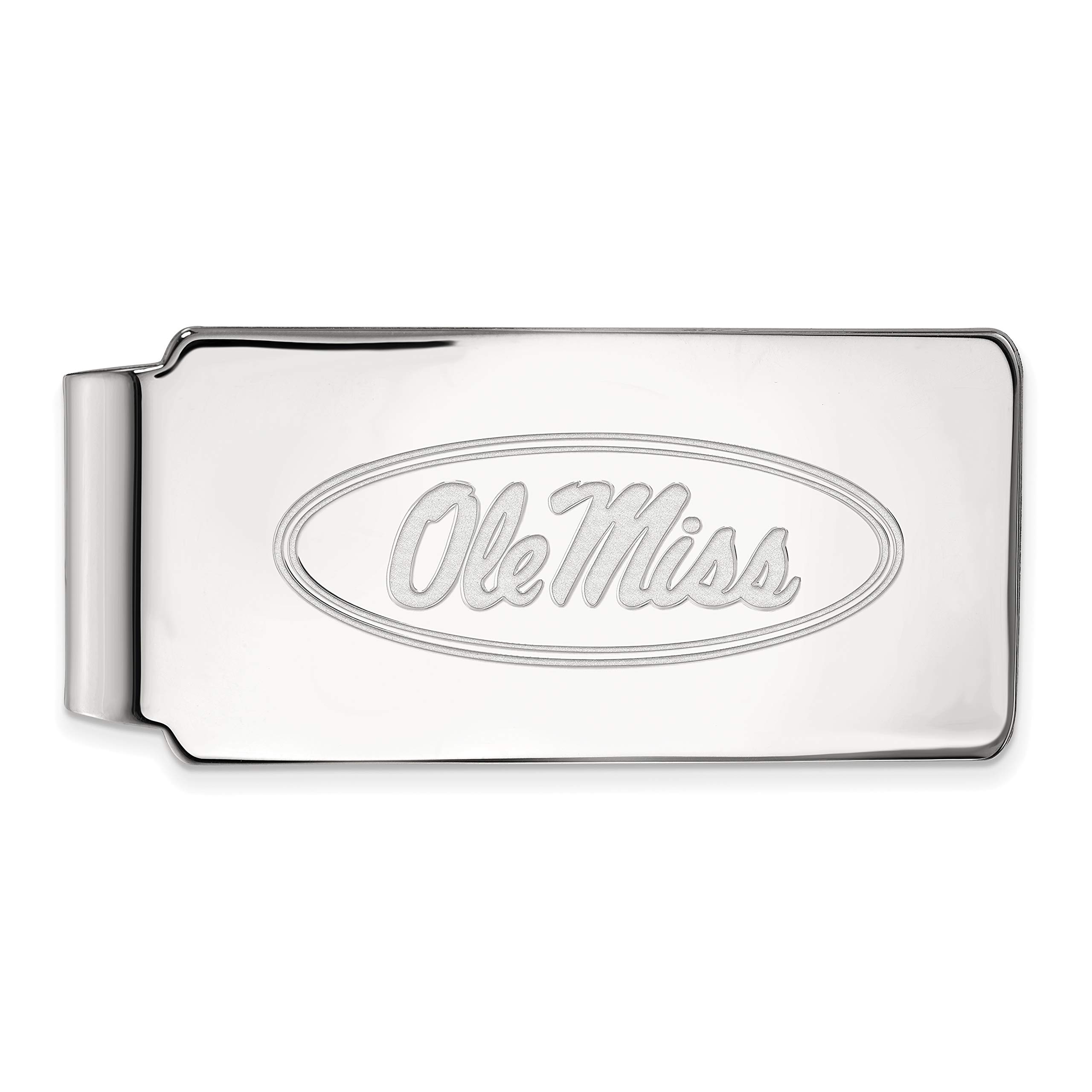 Ole Miss Rebels Sterling Silver Money Clip 53x24mm - University of Mississippi Alumni Gift for Men, Graduation Present, Football Fan Accessory
