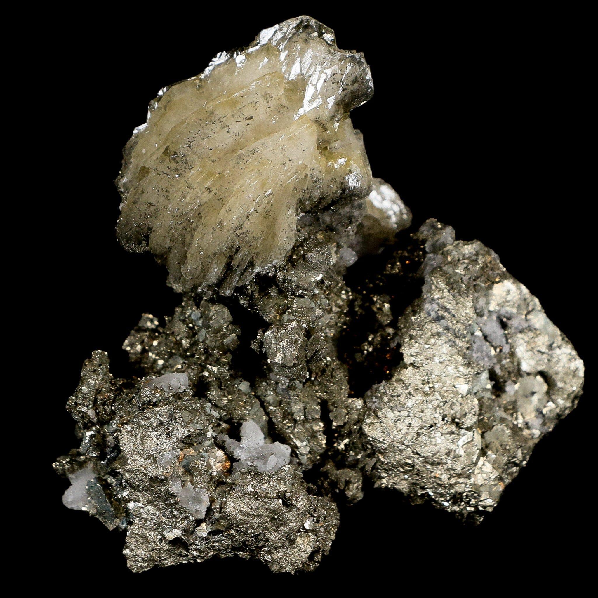 3.1 Barite Blades with Pyrite and Crystal Quartz Minerals - Natural Specimen from Bou Nahas Mine, Morocco - Perfect for Mineral Collectors, Home Decor & Healing Crystals