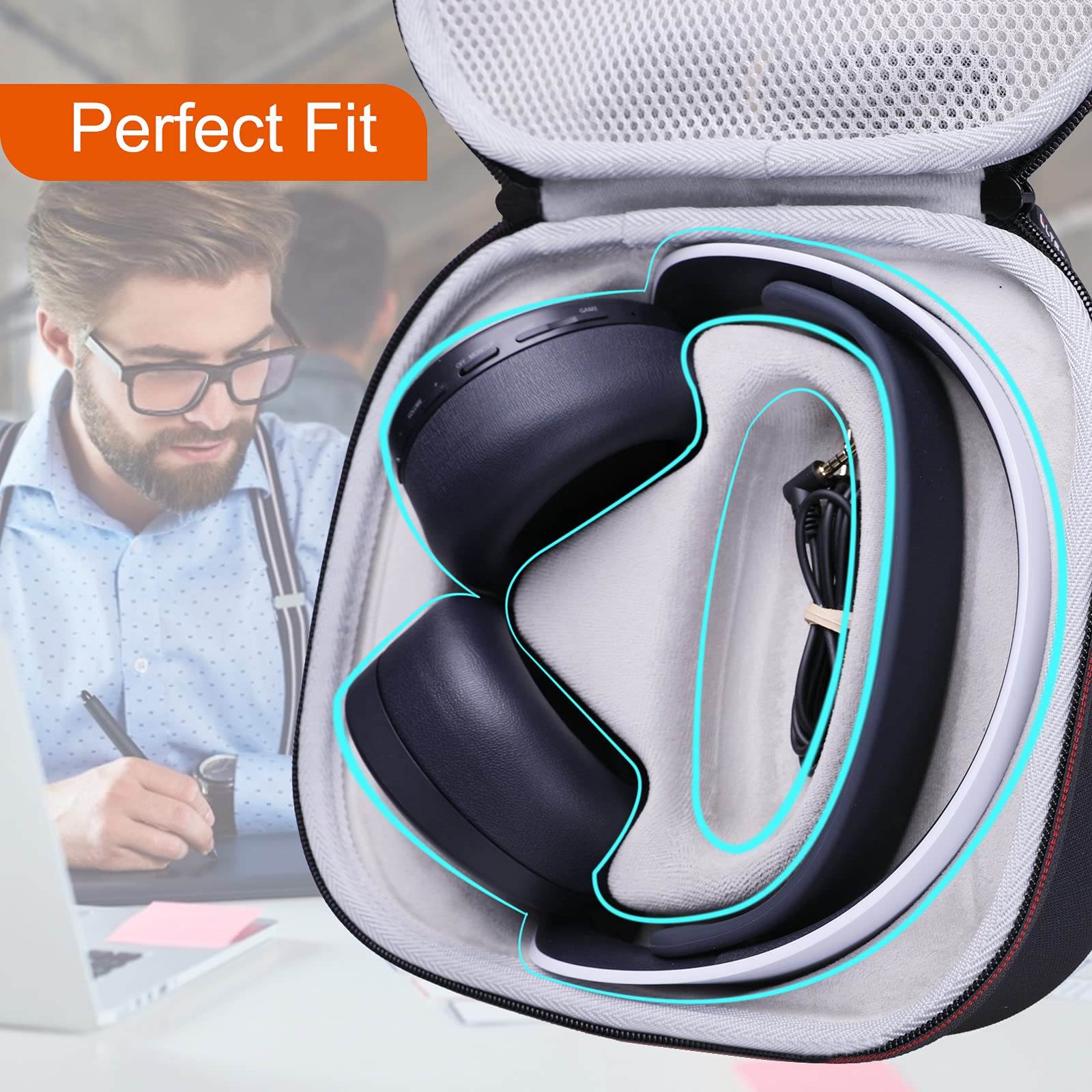 LTGEM EVA Hard Protective Case for Xbox Wireless Headset & Sony PlayStation Pulse 3D Headset - Durable Travel Storage Box for Gaming Headsets - Perfect for Travel, Home Storage, and Gaming Accessories Protection