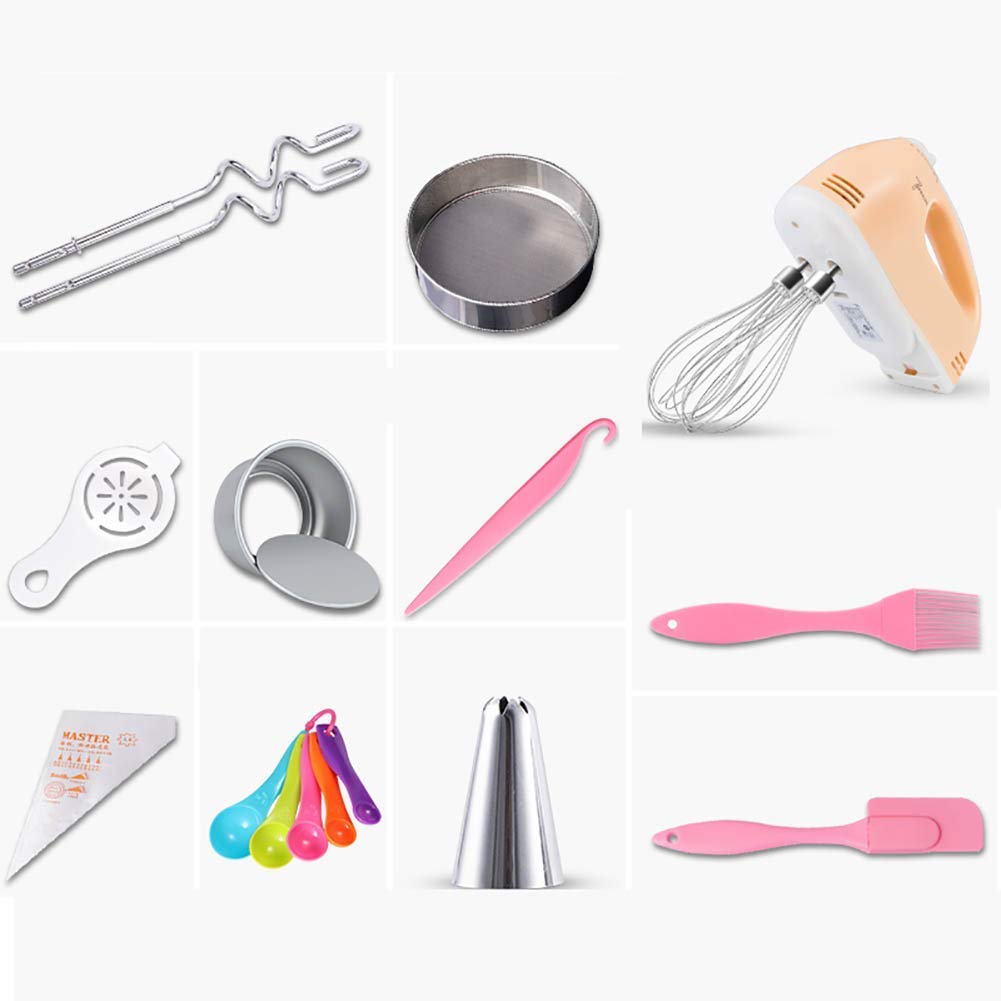 7-Speed Electric Handheld Mixer with Stainless Steel Beaters & Dough Hooks - 100W Powerful Kitchen Mixer for Baking Cakes, Whipping Cream & Mixing Dough - Perfect for Home Bakers & Professional Chefs