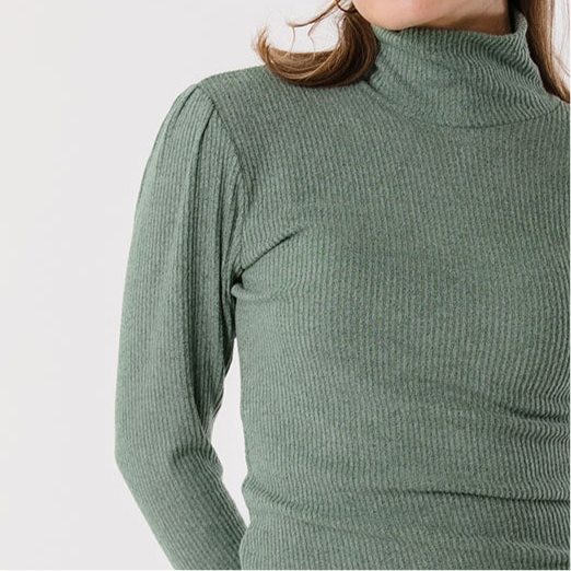 Sydney Turtleneck Sweater for Women - Soft Dusty Green Winter Pullover | Cozy Office Wear & Casual Outfits
