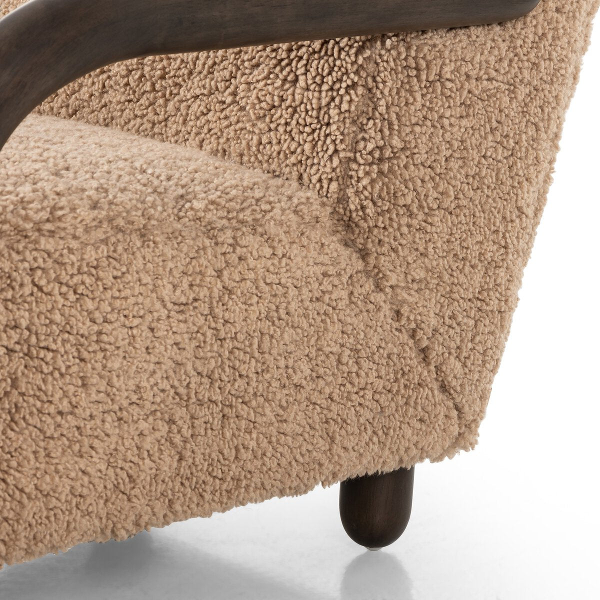 Amelia Chair - Modern Accent Chair with Andes Toast Fabric - Perfect for Living Room, Bedroom, or Office Decor