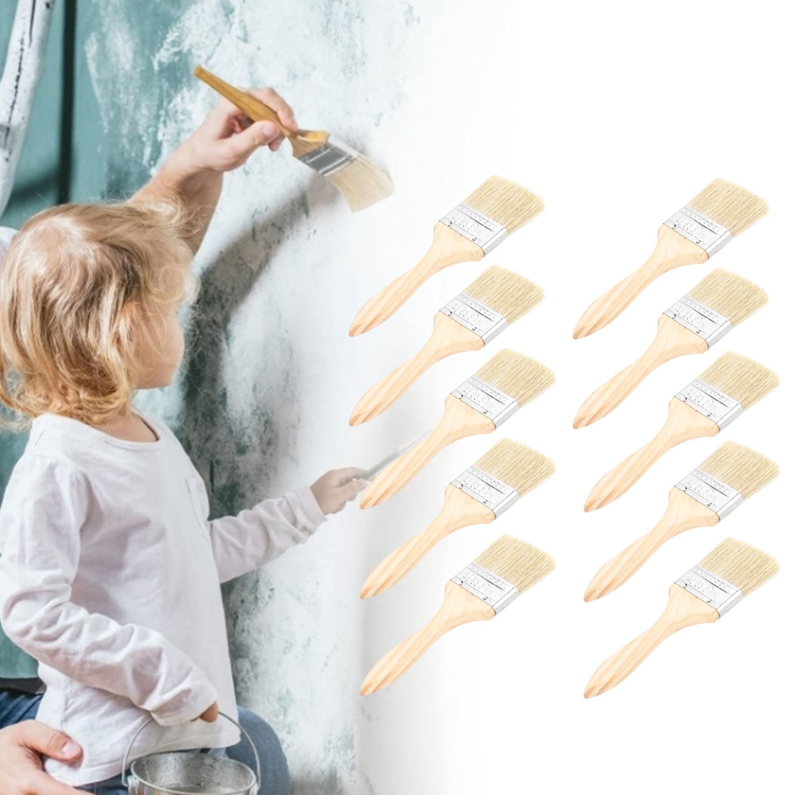 Premium Gesso Brushes Set - Multipurpose Synthetic Wool Ergonomic Paint Brushes for Acrylic, Oil & Varnish - Ideal for Canvas, Wood & DIY Art Projects