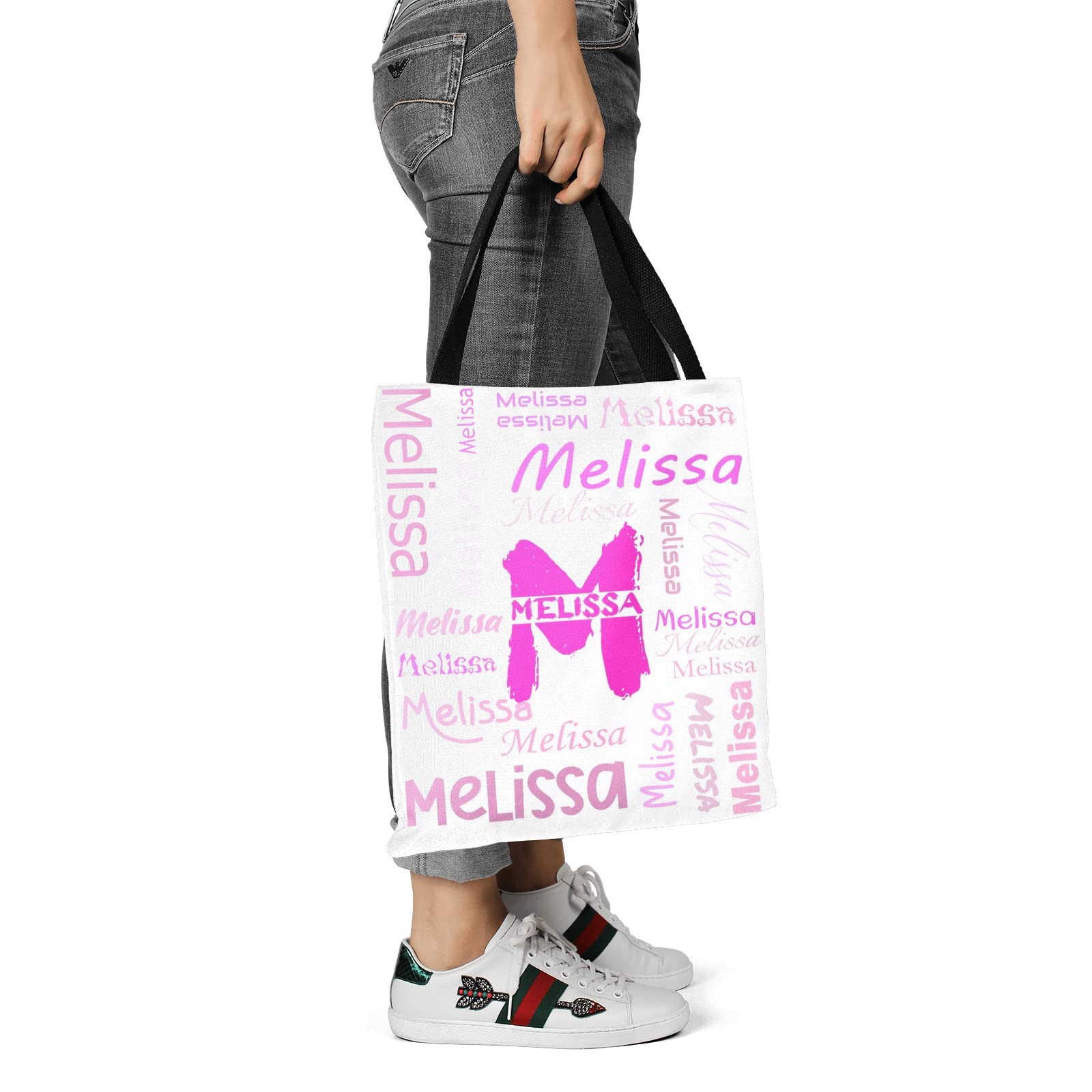 Custom Personalized Tote Bags for Women - Monogrammed Name Tote Bag Gift for Birthday, Christmas & Valentine's Day - Perfect for Shopping, Beach & Everyday Use