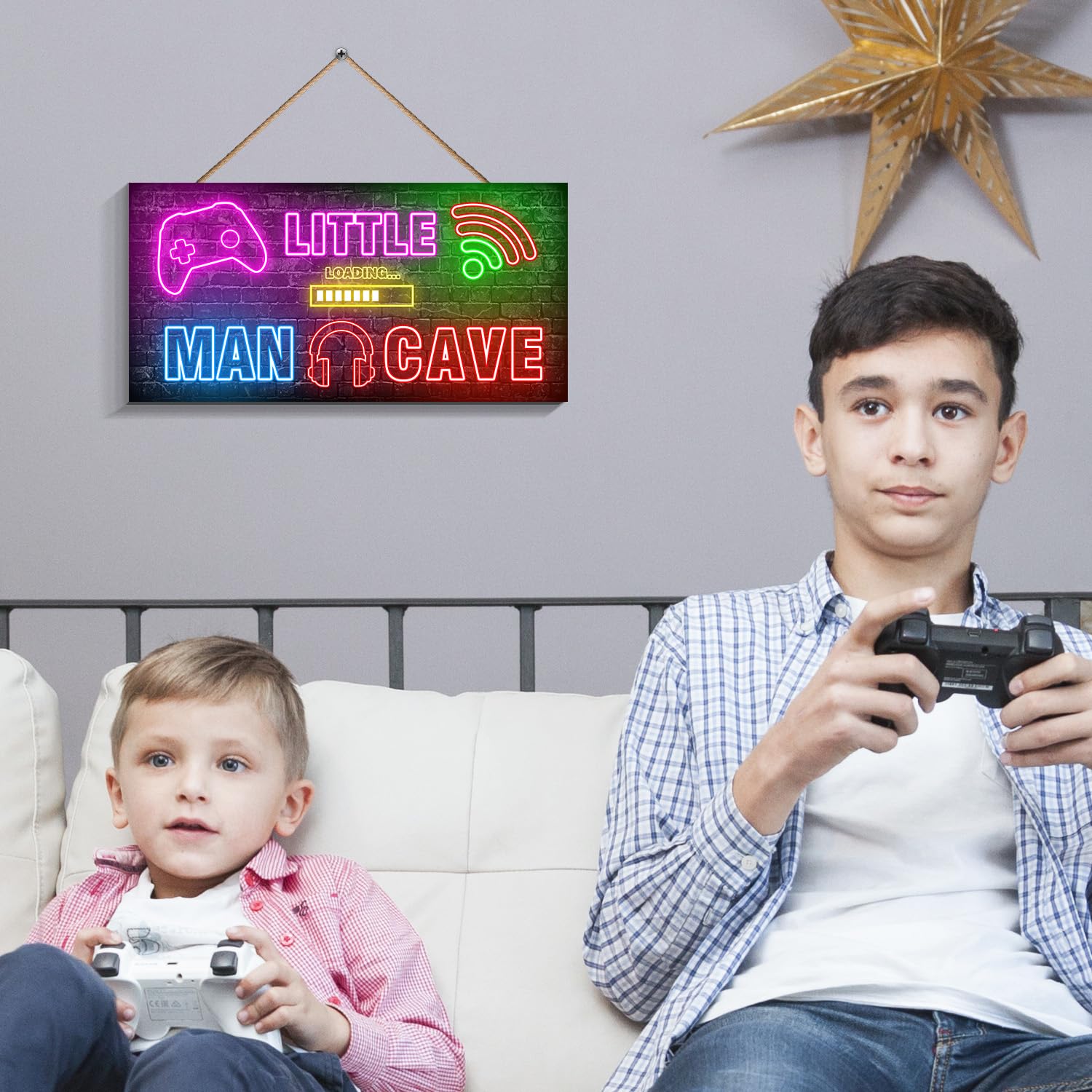Wooden Neon Gaming Door Sign - 6