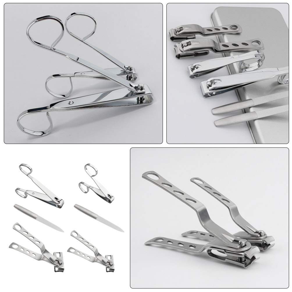 6-Piece Stainless Steel Nail Clipper Set - Professional Manicure & Pedicure Kit with Rotating Nail Scissors & Cutters - Durable Grooming Tools for Home, Travel, Salon Use - Perfect for Toenails, Fingernails & Nail Care Routine