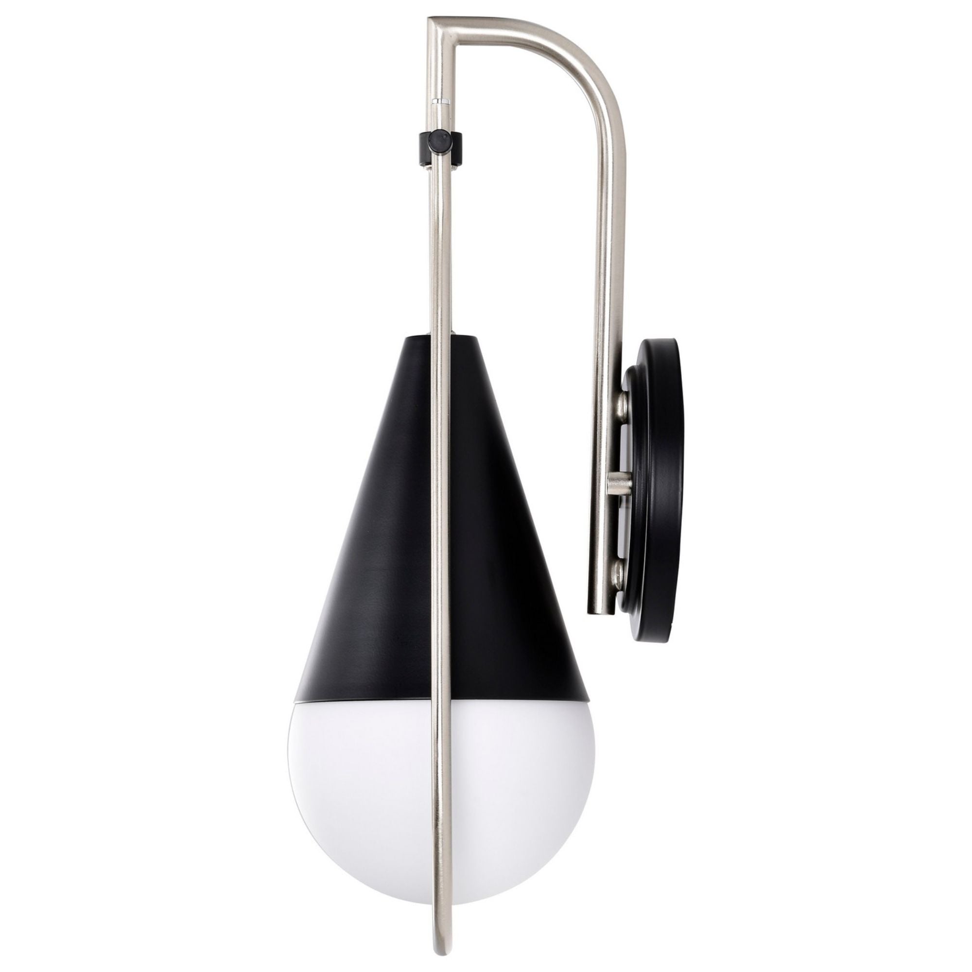 Admiral 15 Inch Wall Sconce Light Fixture - Matte Black & Brushed Nickel Finish - Modern Indoor/Outdoor Wall Lighting for Bedroom, Hallway, Porch, and Patio