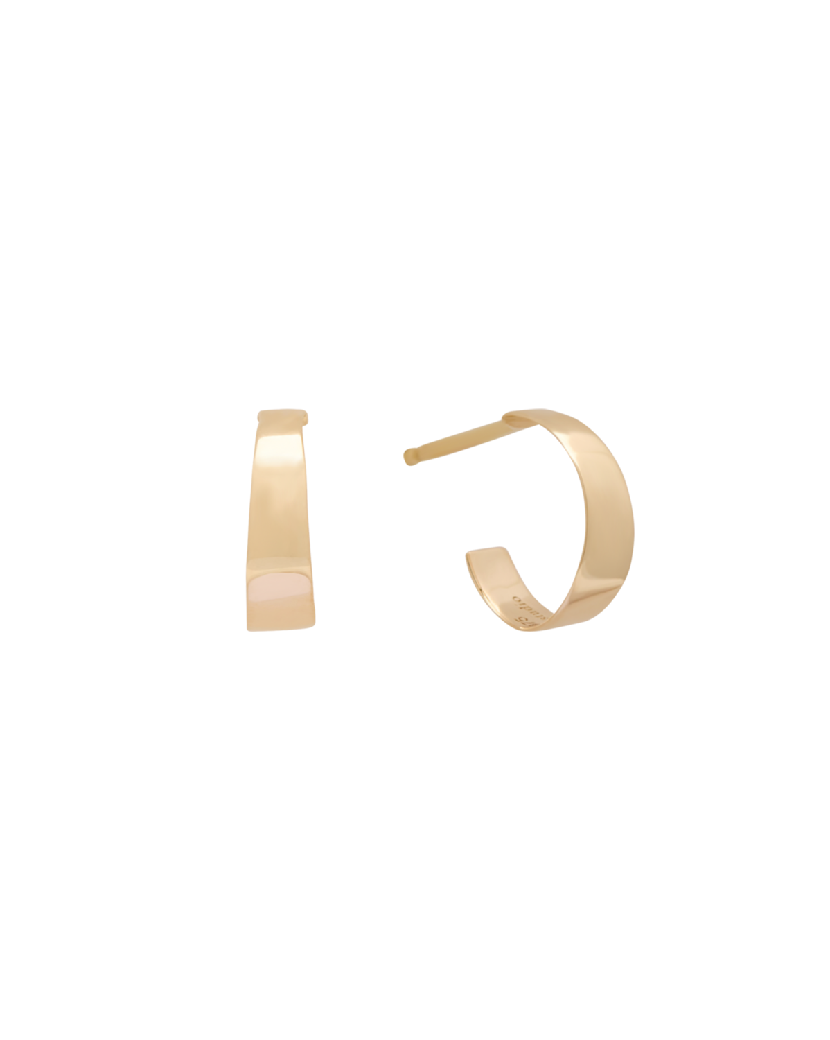 Solid Gold Flat Delicate Hoops Earrings for Women - 14K/18K Real Gold Minimalist Hoop Earrings | Perfect for Everyday Wear, Office, Date Night & Special Occasions