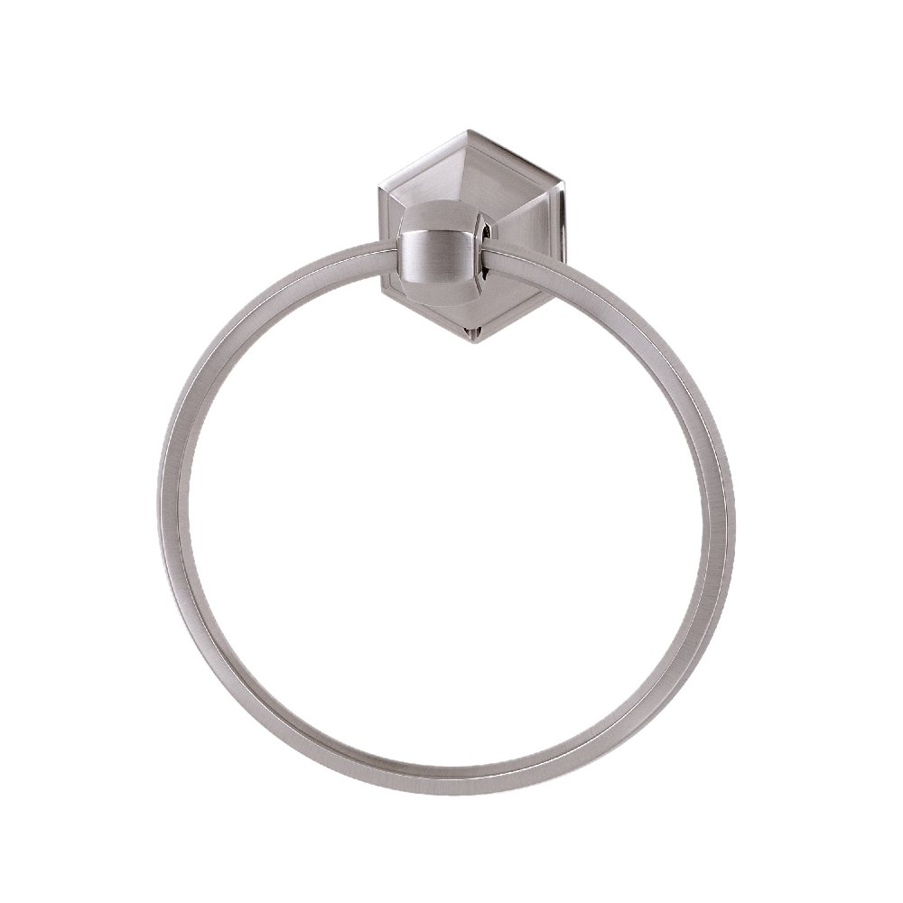 Traditional Nicole Towel Rings - Satin Nickel Finish - 7 Inch Bathroom Accessory for Modern & Classic Home Decor - Perfect for Bathrooms, Powder Rooms & Spa Areas