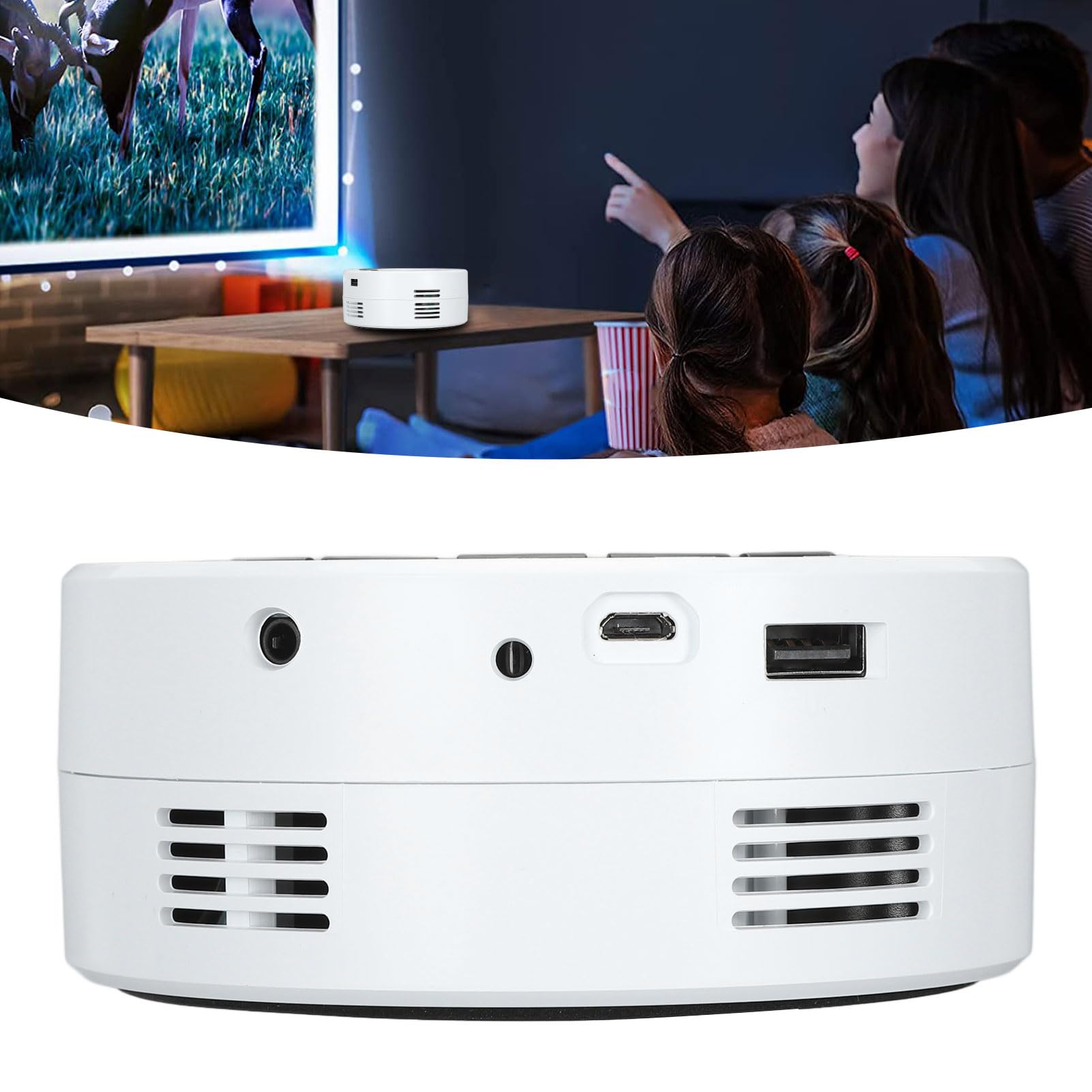 Mini Projector - Full HD 1080P Portable Outdoor Projector for Home Theater, Movies & Gaming | Compatible with Android, iOS, Tablets & TV Stick | Perfect for Backyard Movie Nights, Camping & Kids Birthday Parties