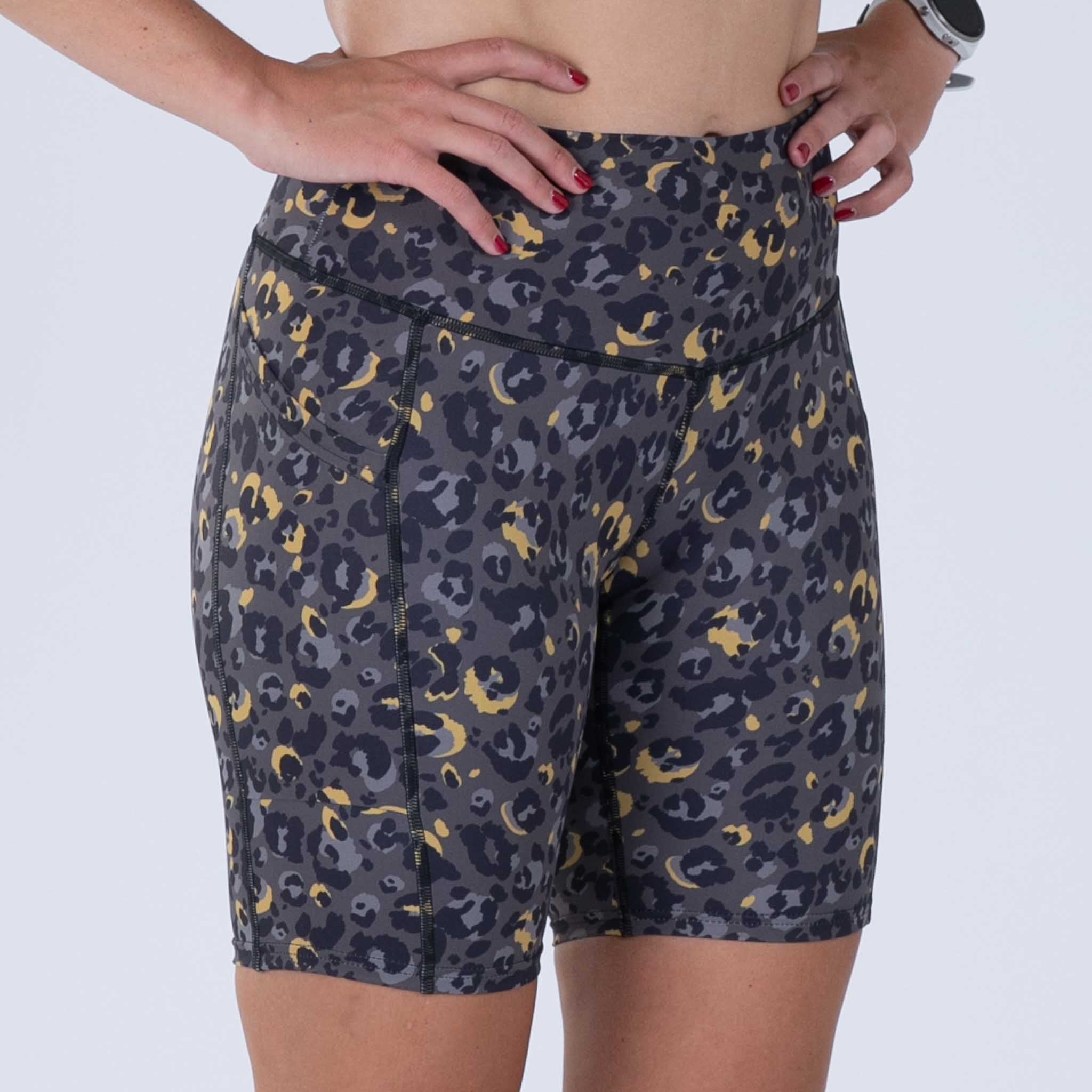 Women's Running Shorts - Cheetah Print High-Waisted Athletic Shorts for Workouts, Yoga & Gym | Breathable & Comfortable Fitness Apparel