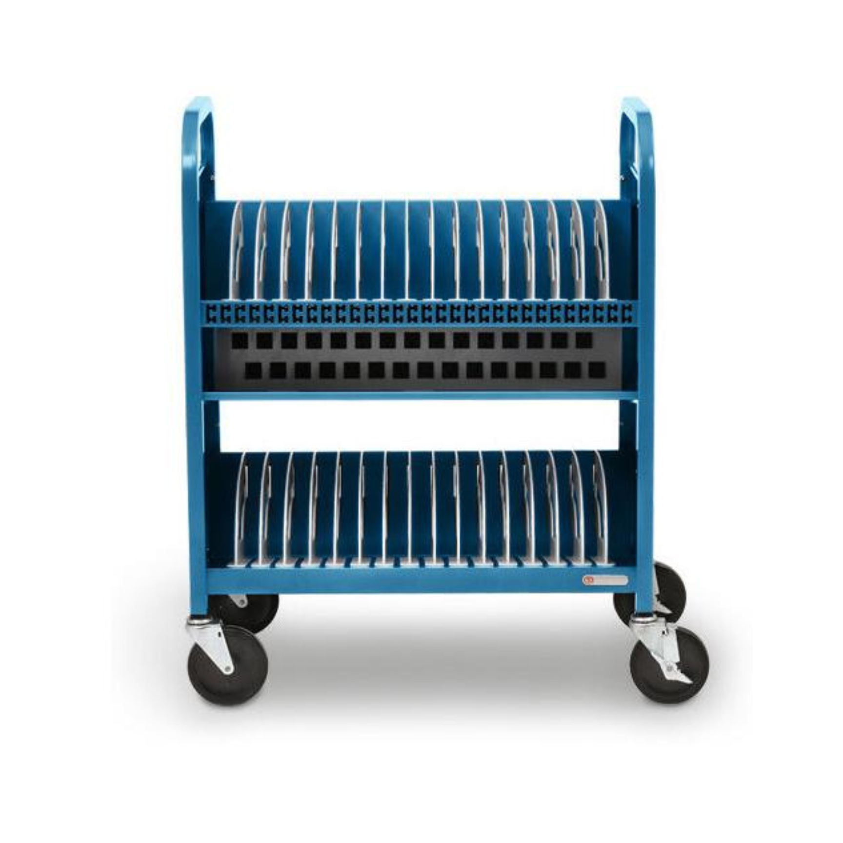 Bretford 30 Unit Mobile Storage Cart with Wheels - Heavy Duty Rolling Utility Cart for School, Office, or Warehouse Organization and Transport