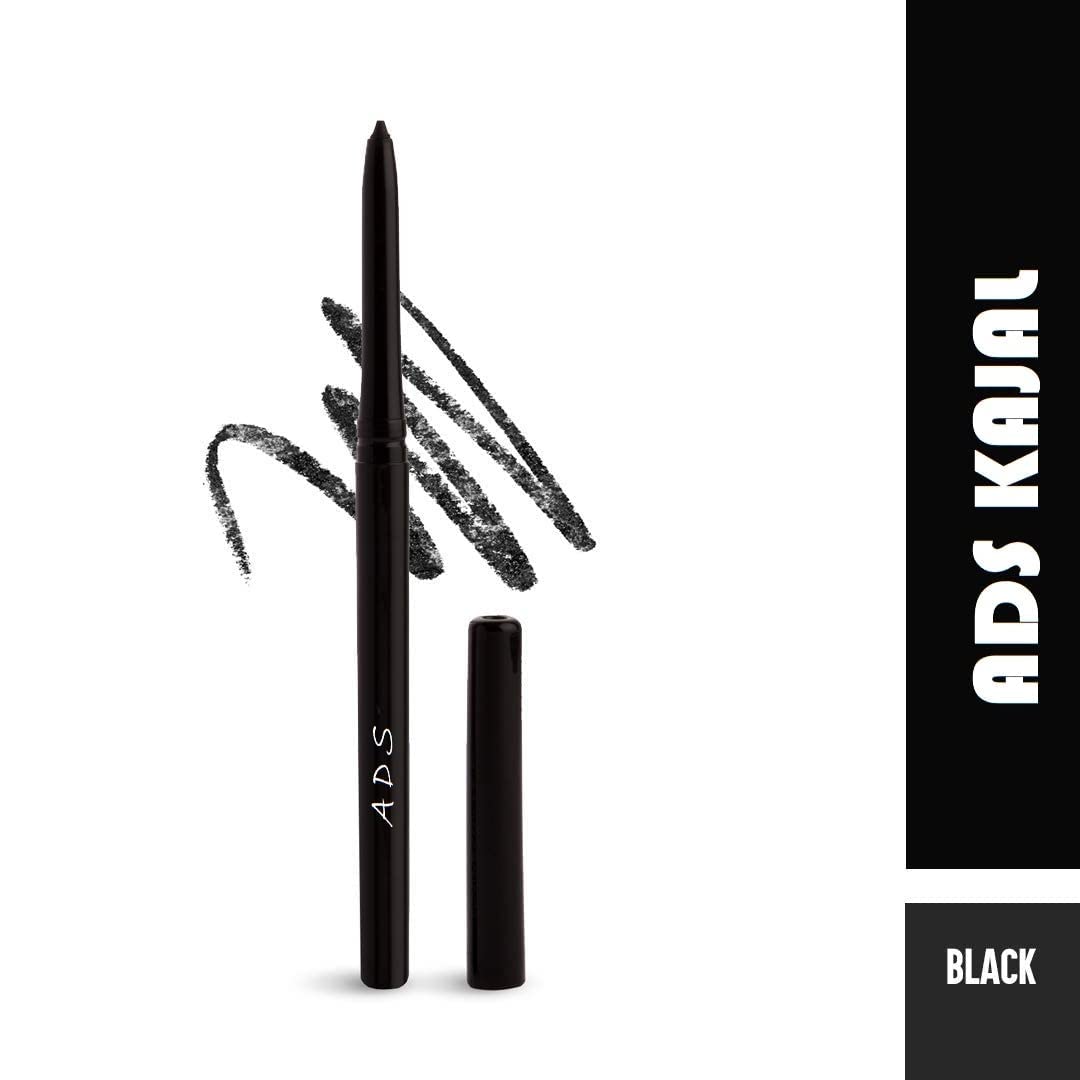 MASTADI ADS Long Lasting 12HR Kajal Eye Care (Pack of 1) + 3-in-1 Eyeliner, Kajal & Mascara Combo - Waterproof Smudge Proof Eye Makeup for Day & Night Wear