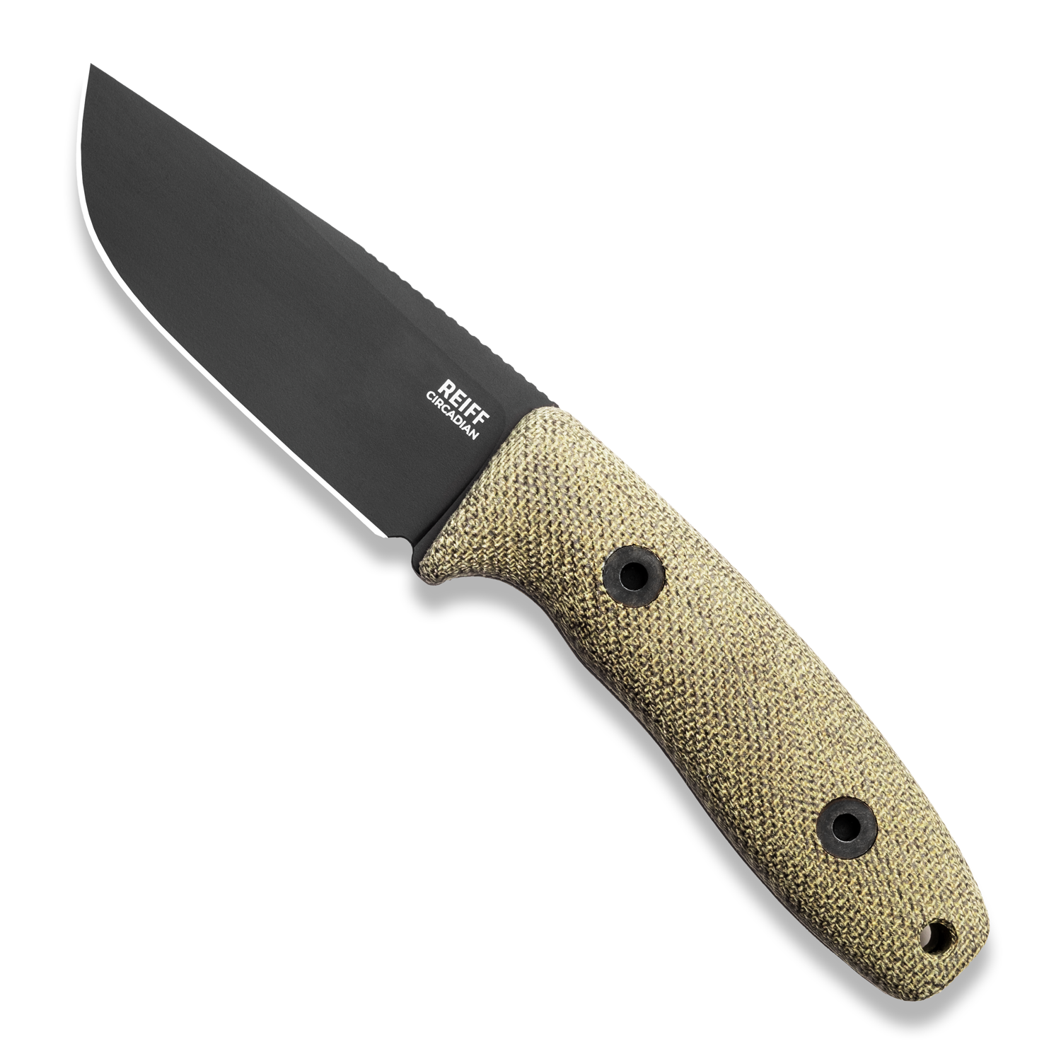 BLEM Circadian Clip Point EDC Fixed Blade Knife - CPM MagnaCut Steel, Black Cerakote Coating, Green Canvas Micarta Handle - Perfect for Outdoor Camping, Hunting & Everyday Carry
