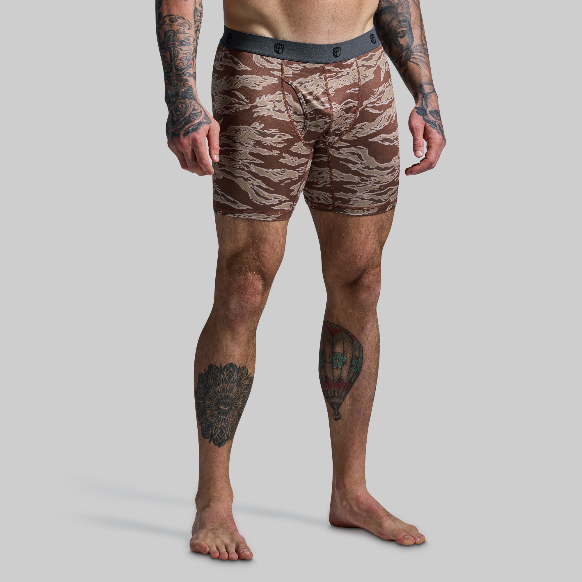 Ball Paradise Boxer Briefs for Men - Soft Cotton Underwear with Comfortable Elastic Waistband (Sand Tiger) - Perfect for Workout, Sports & Everyday Wear