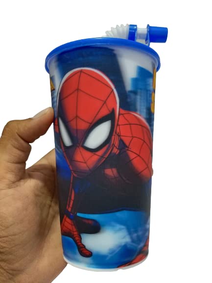 UniqueTrend 3D Look Multi-Color Kids Sippy Cup with Straw - 600ml BPA-Free Spill-Proof Tumbler for Milk, Juice, Water & Soft Drinks - Perfect for Toddlers, Daycare, Travel & School (Blue)