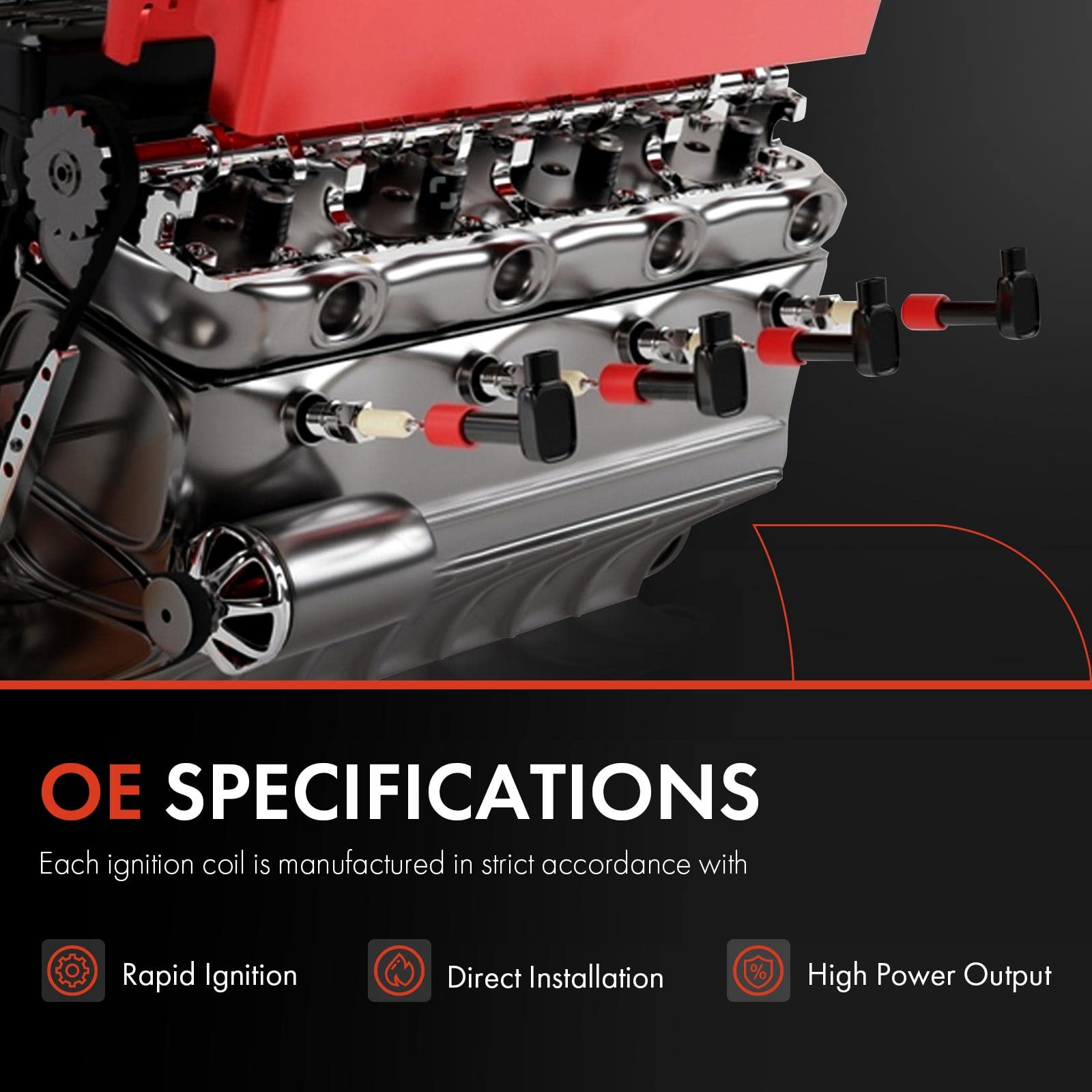 Premium Engine Ignition Coil Pack Set of 5 - Compatible with VW Jetta Passat Golf Tiguan Beetle CC Eos GTI Rabbit & Audi A3 A4 A5 A6 TT Quattro - High Performance Replacement Parts for Smoother Acceleration & Better Fuel Efficiency - Perfect for DIY Auto Repair & Engine Maintenance