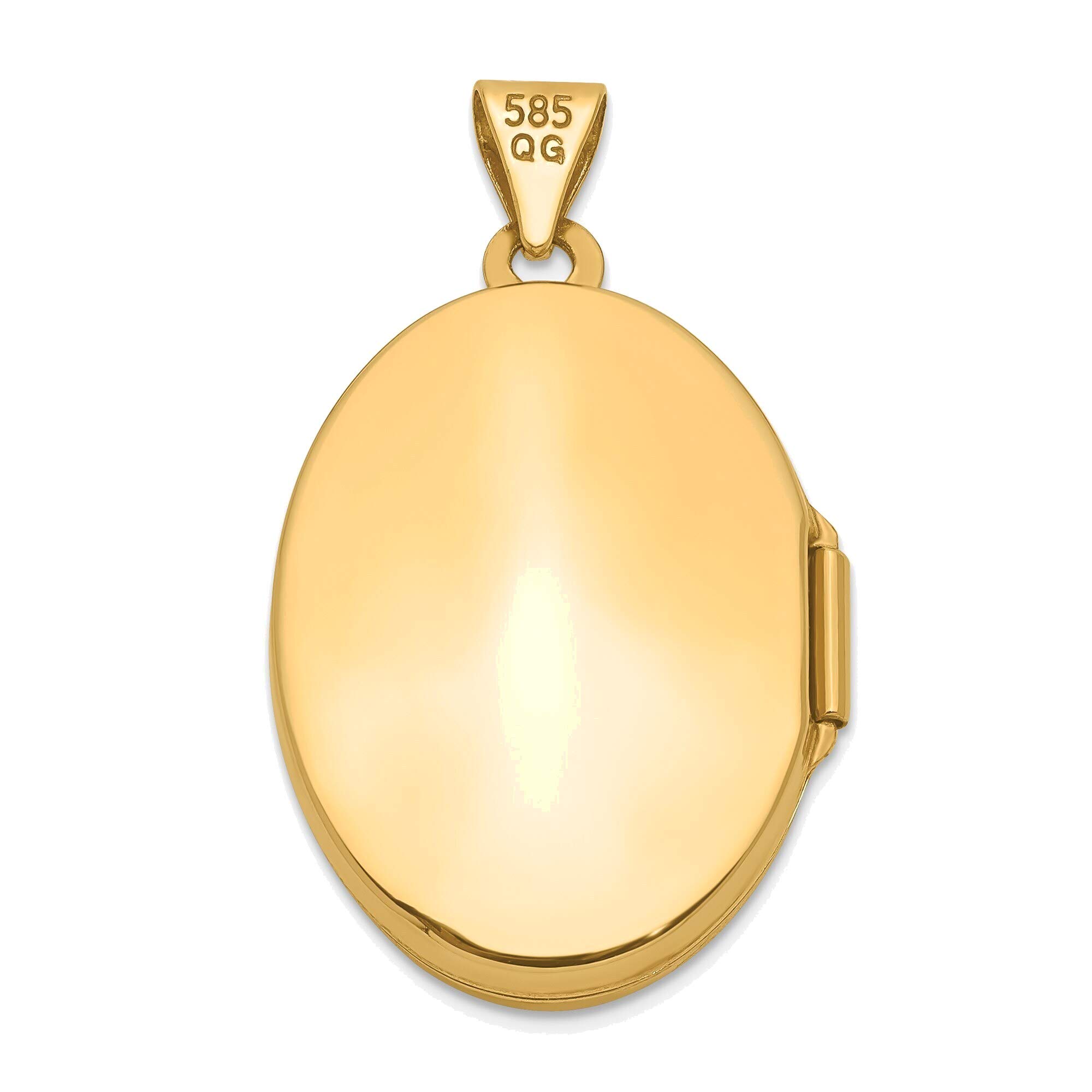 14K Yellow Gold Oval Locket Necklace for Women - Bonyak Jewelry - Perfect for Engagements, Anniversaries & Special Occasions