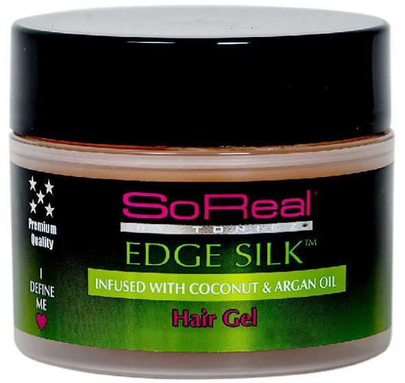So Real Edge Silk Coconut & Argan Oil Hair Gel - 8oz for Smooth, Shiny & Frizz-Free Hair - Perfect for Styling, Curls & Daily Hair Care