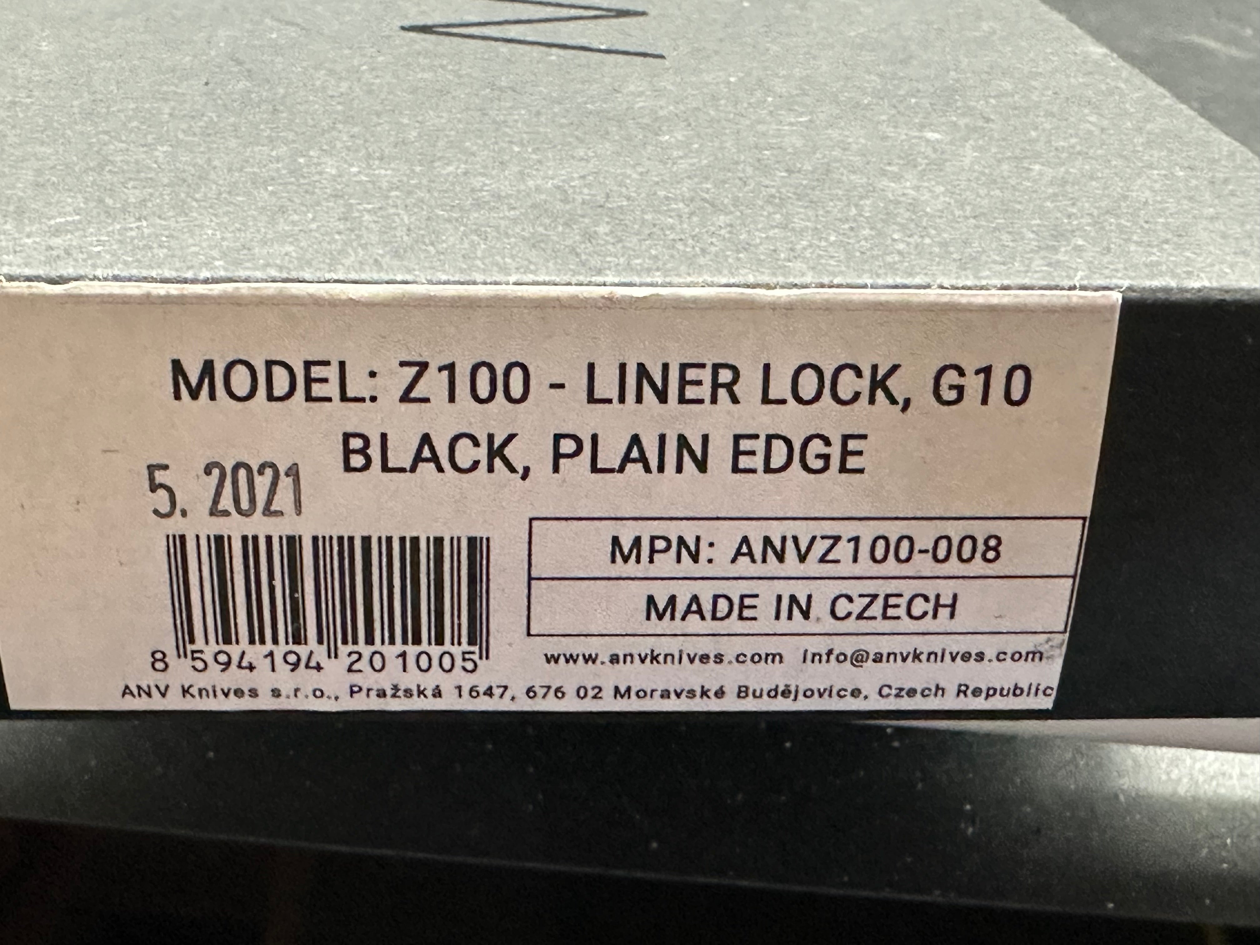 Acta Non Verba Z100 Liner Lock Folding Knife - Black G10 Handle, 3.5