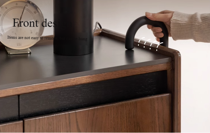 Solid Oak Wood Modern Shoe Rack with Rock Board Design - Stylish Shoe Storage for Entryway, Living Room, or Bedroom Organization