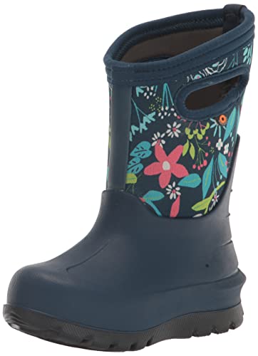 Cartoon Flowers Print - Ink Blue