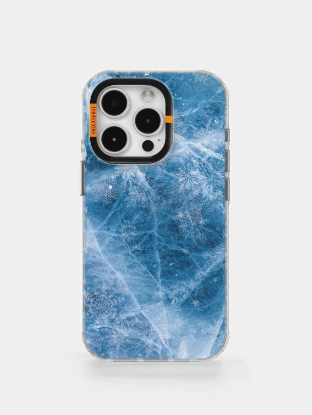 Frosted Pattern Shimmering Phone Case - Icy Blue Protective Cover for iPhone & Samsung | Elegant & Durable for Everyday Use & Special Occasions