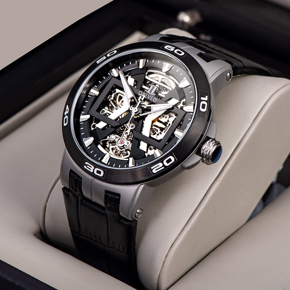 Men's Automatic Skeleton Dial Watch - Waterproof Leather Strap Sports Watch for Men | Perfect for Business, Casual & Outdoor Activities