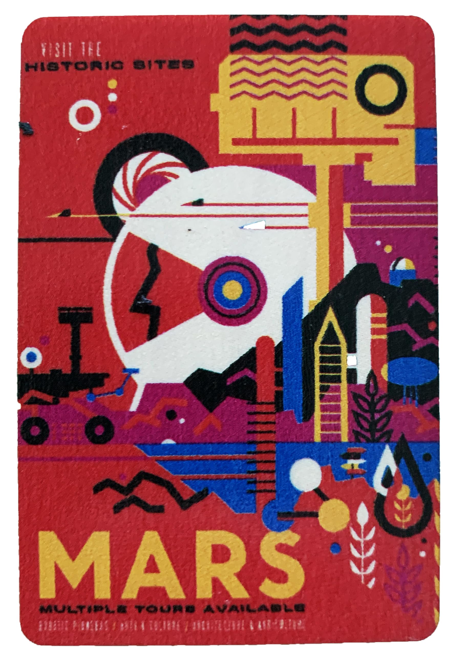 NASA Visions of The Future Mars Wooden Fridge Magnet - Laser-Cut UV-Coated Birch, 2”x3” Home Decor for Kitchen, Office & Gifts - Space-Themed Refrigerator Magnets for Sci-Fi Fans & Collectors