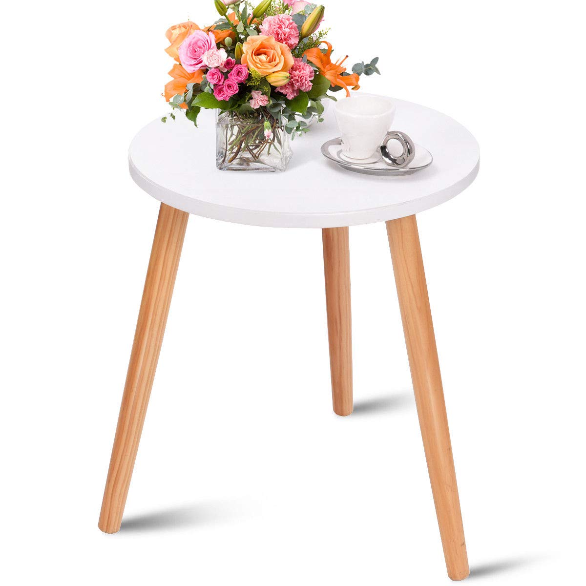 Modern Round Side Table for Coffee & Tea - Stylish Sofa Accent Table for Living Room, Bedroom, or Office - Perfect Home Decor Furniture for Small Spaces