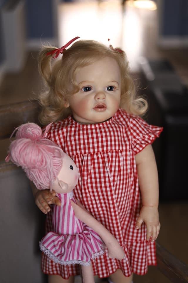 28 Inch Realistic Reborn Baby Doll - Soft Silicone Blonde Toddler Girl with Weighted Body, Lifelike Princess Toy for Kids Birthday Gifts | Perfect for Collectors, Nursery Decor, and Role Play Activities