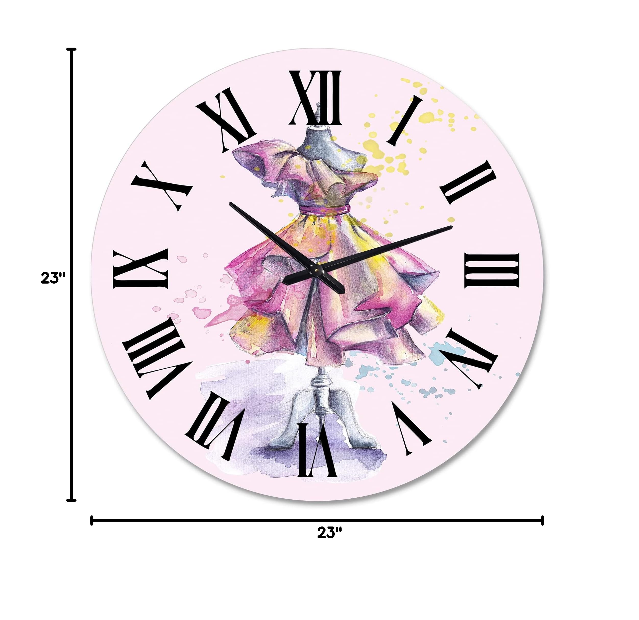French Country Wall Clock - Elegant Fashion Mannequin Design with Draped Dress for Living Room, Bedroom & Office Decor | Large Decorative Clock for Home & Commercial Spaces