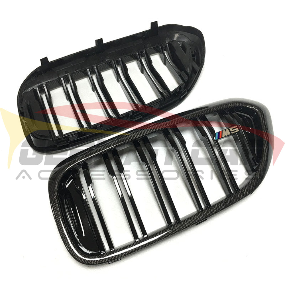 2017-2020 BMW 5 Series G30 Gloss Black Kidney Grilles - Front Bumper Grille Replacement for Luxury Sedan - Perfect for Car Upgrades & Customization